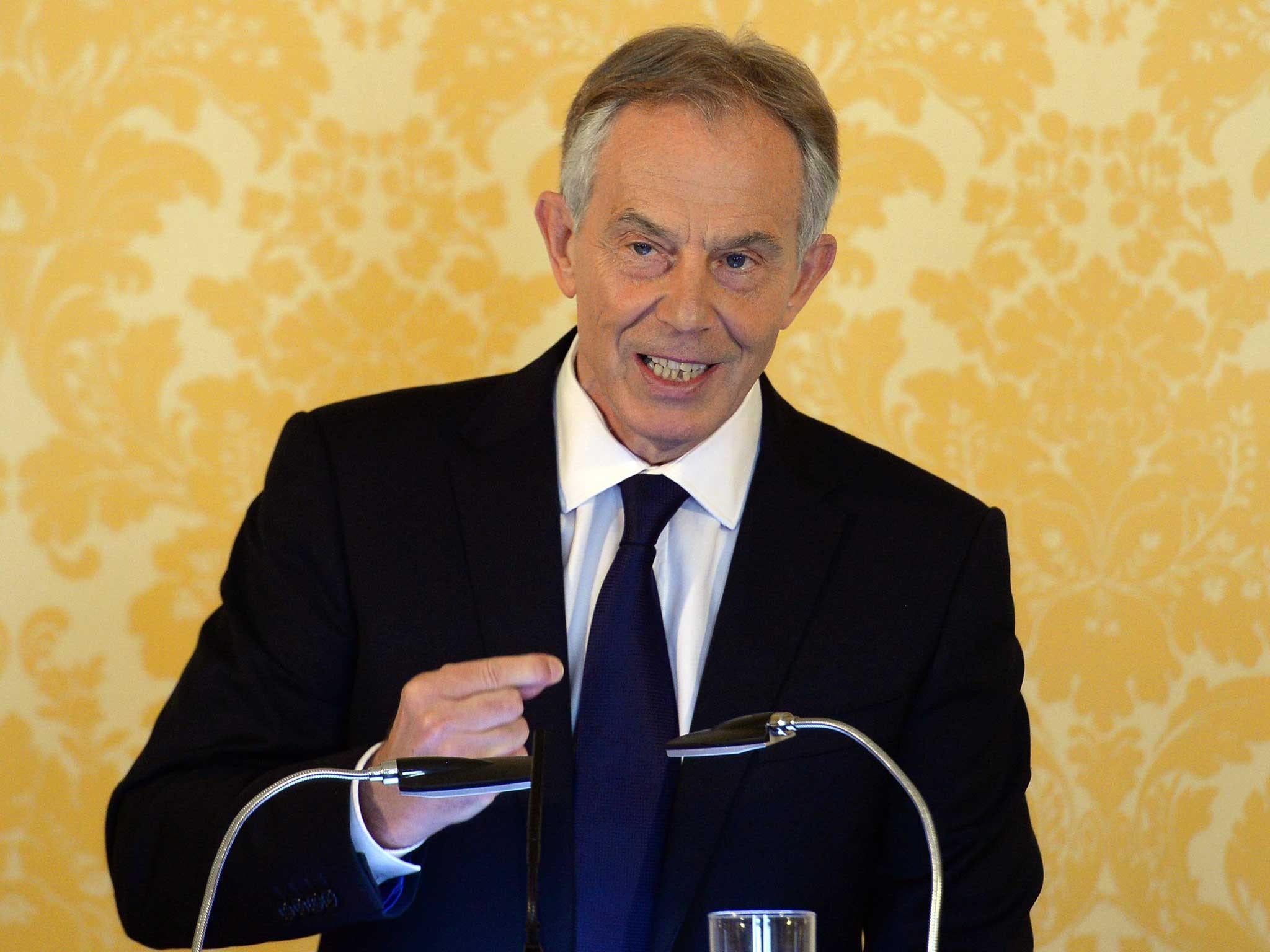 British former Prime Minister Tony Blair holds a press conference at Admiralty House, after retired civil servant John Chilcot presented The Iraq Inquiry Report