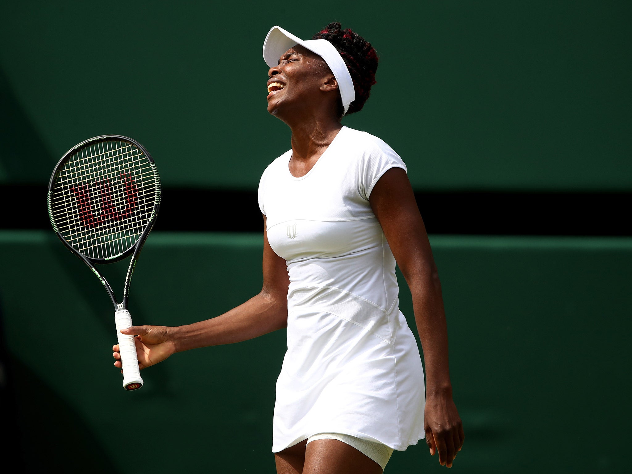 Venus Williams saw her hopes of facing her sister, Serena, in the final ended by Angelique Kerber