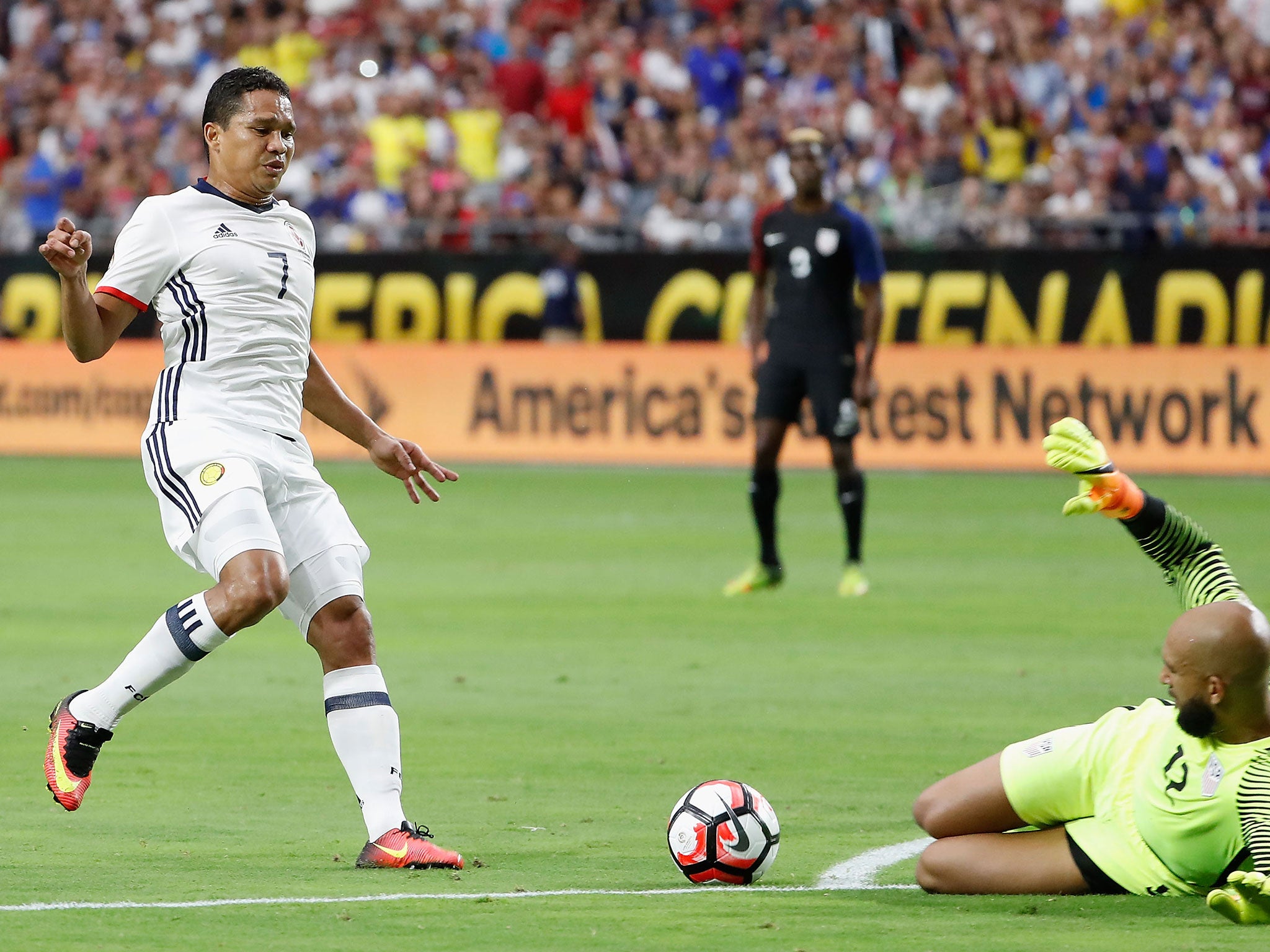 &#13;
Carlos Bacca in action for Colombia &#13;