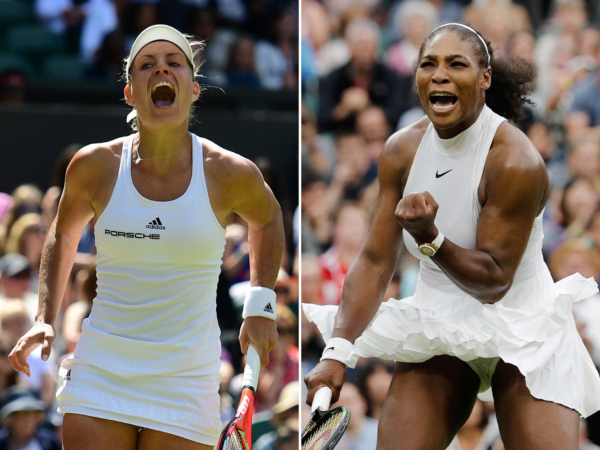 Angelique Kerber and Serena Williams face off in the women's Wimbledon final