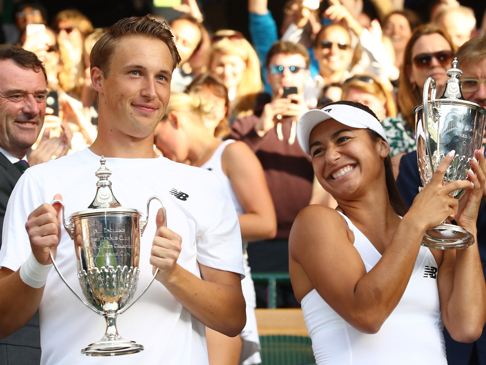 Heather Watson won the Wimbledon mixed doubles with Henri Kontinen