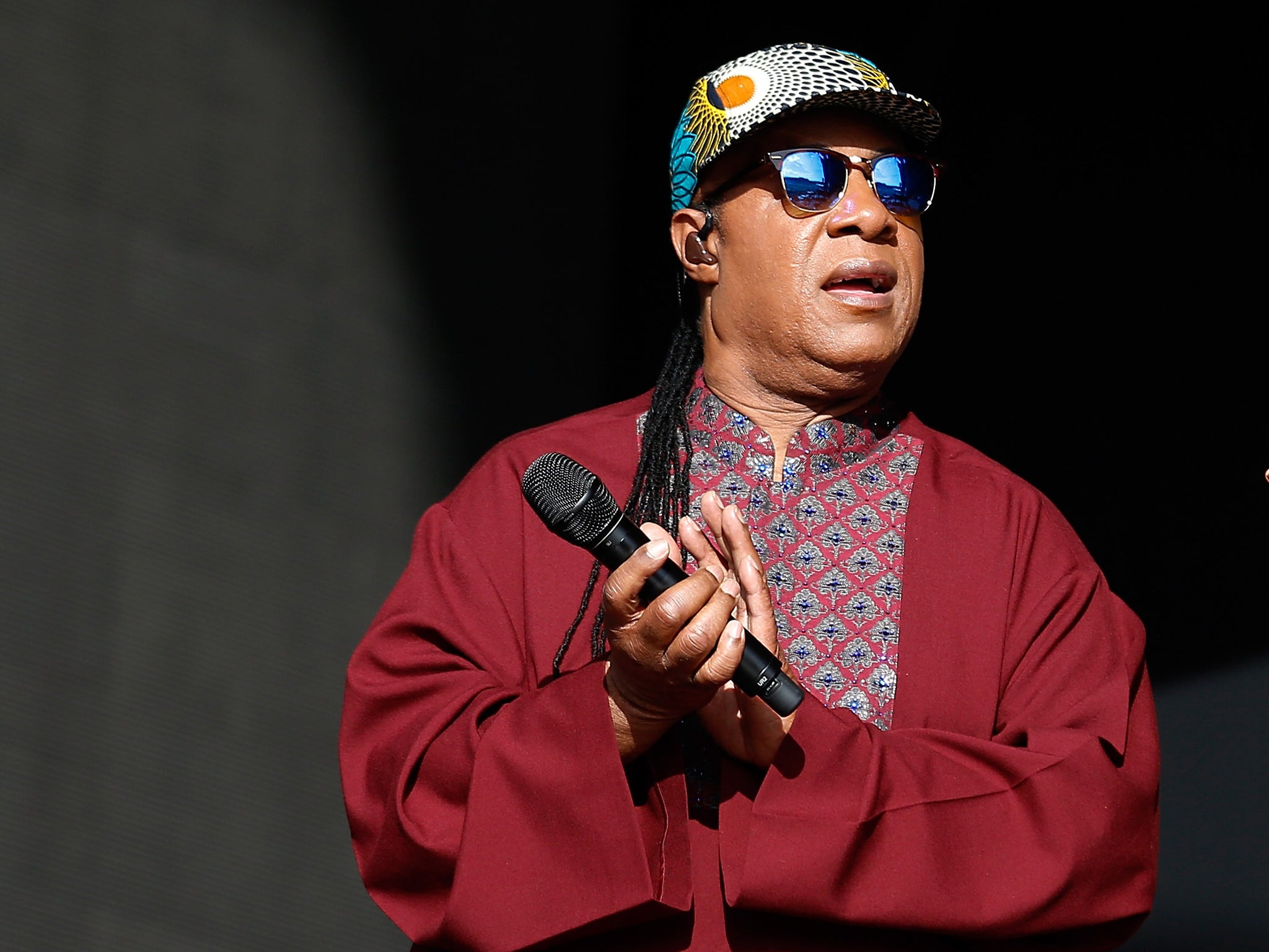 Stevie Wonder performs during the British Summer Time Festival at Hyde Park