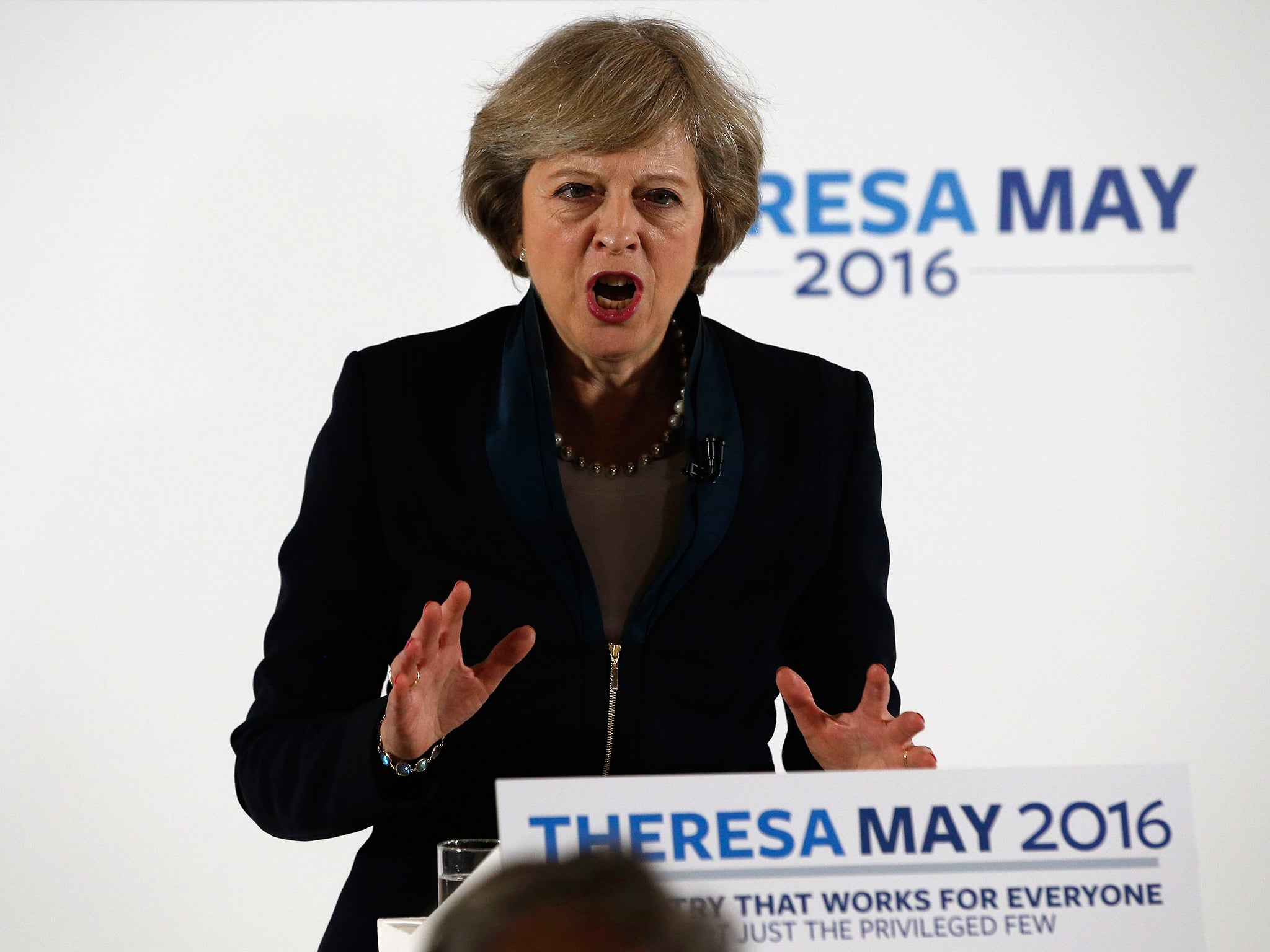 Theresa May has suggested EU migrants living in the UK cannot have a right to remain guaranteed