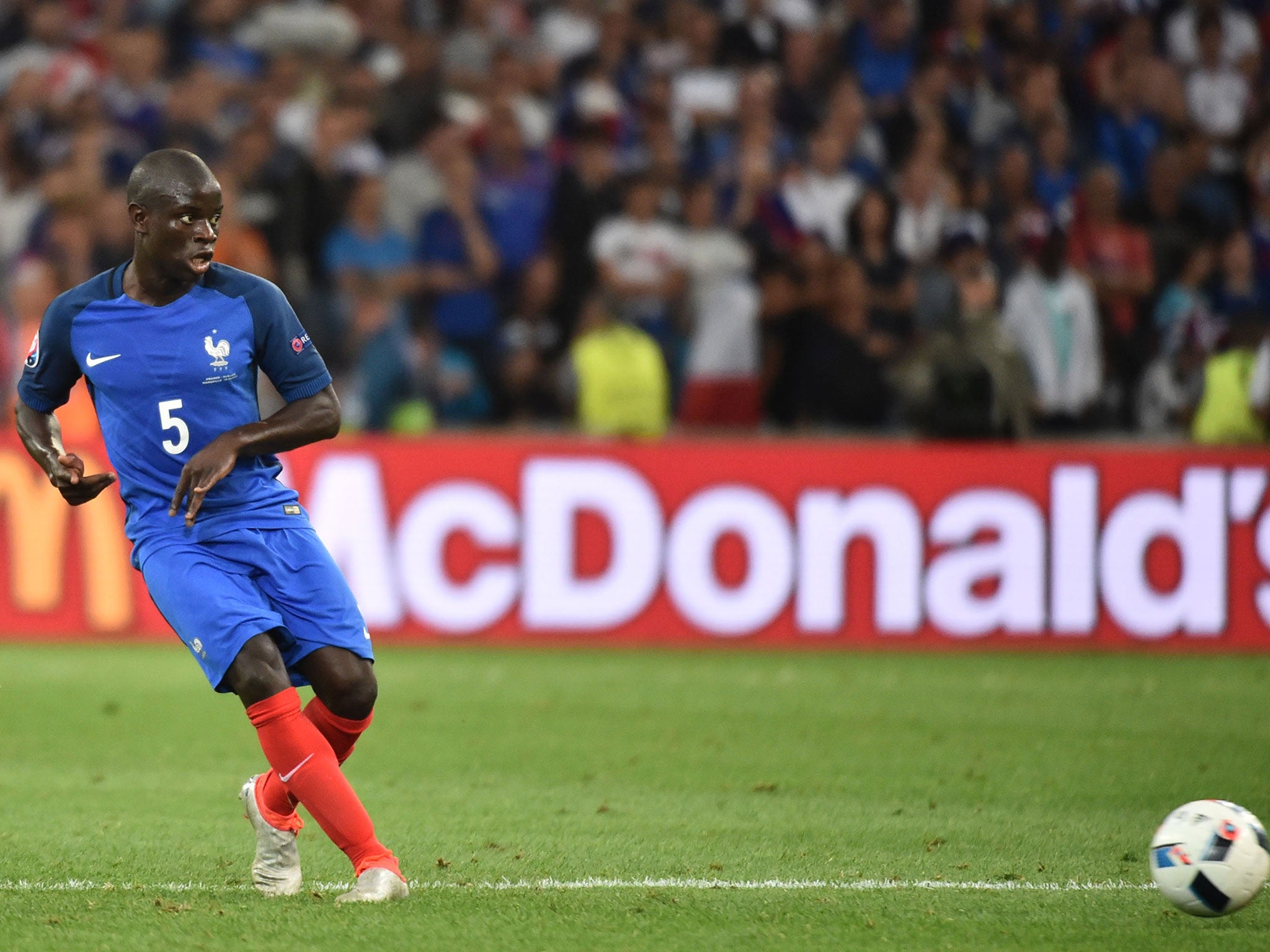 
N'Golo Kante in action for France at Euro 2016 