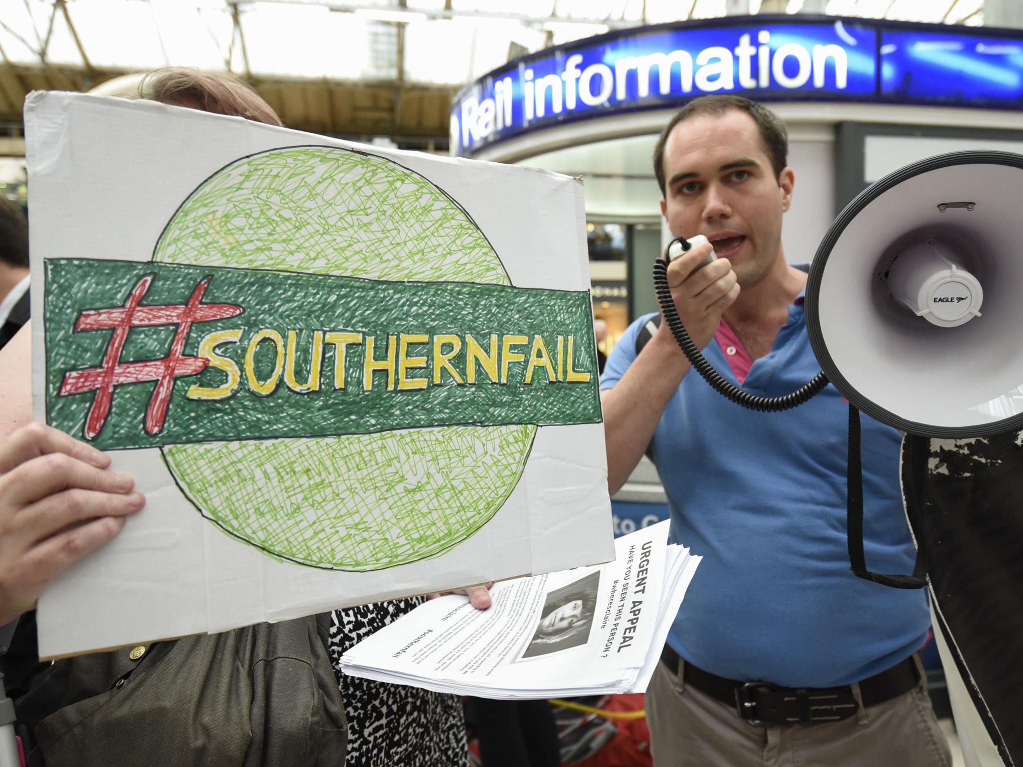 &#13;
Passengers on a 'fare strike' and protest at Victoria station last month &#13;