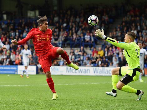 Roberto Firmino in action during Liverpool's pre-season victory at Tranmere last Friday (Getty)