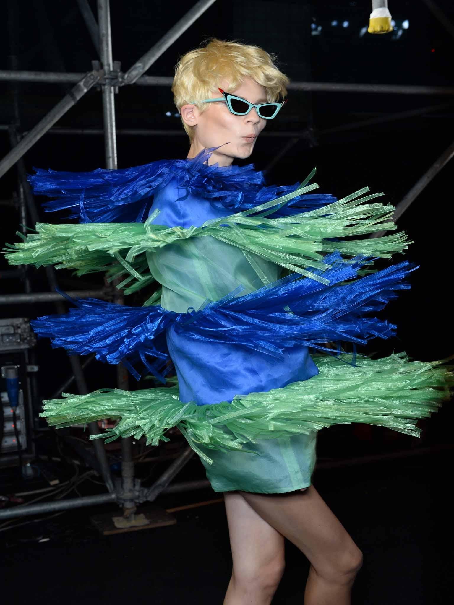 Backstage at Moschino Spring Summer 2016
