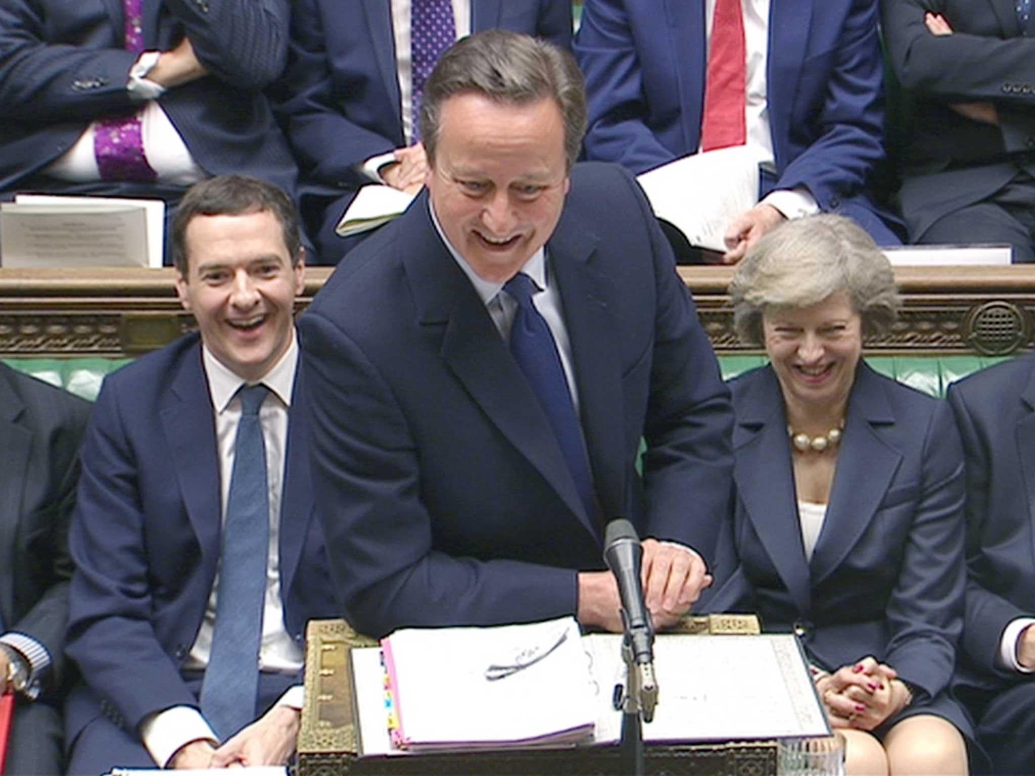 David Cameron speaks during Prime Minister's Questions in the House of Commons