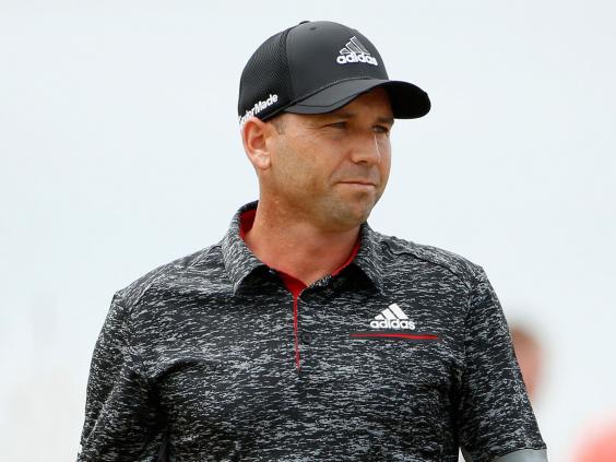 Sergio Garcia plays with Anirban Lahiri and Keegan Bradley