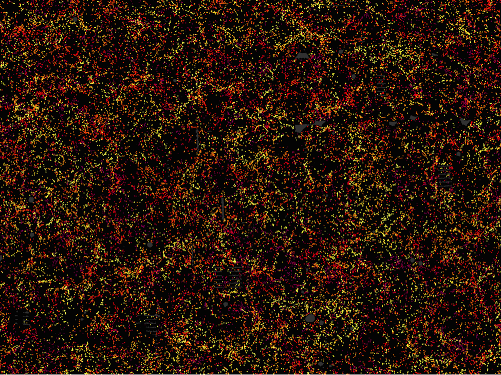 This is one slice through the map of the large-scale structure of the Universe