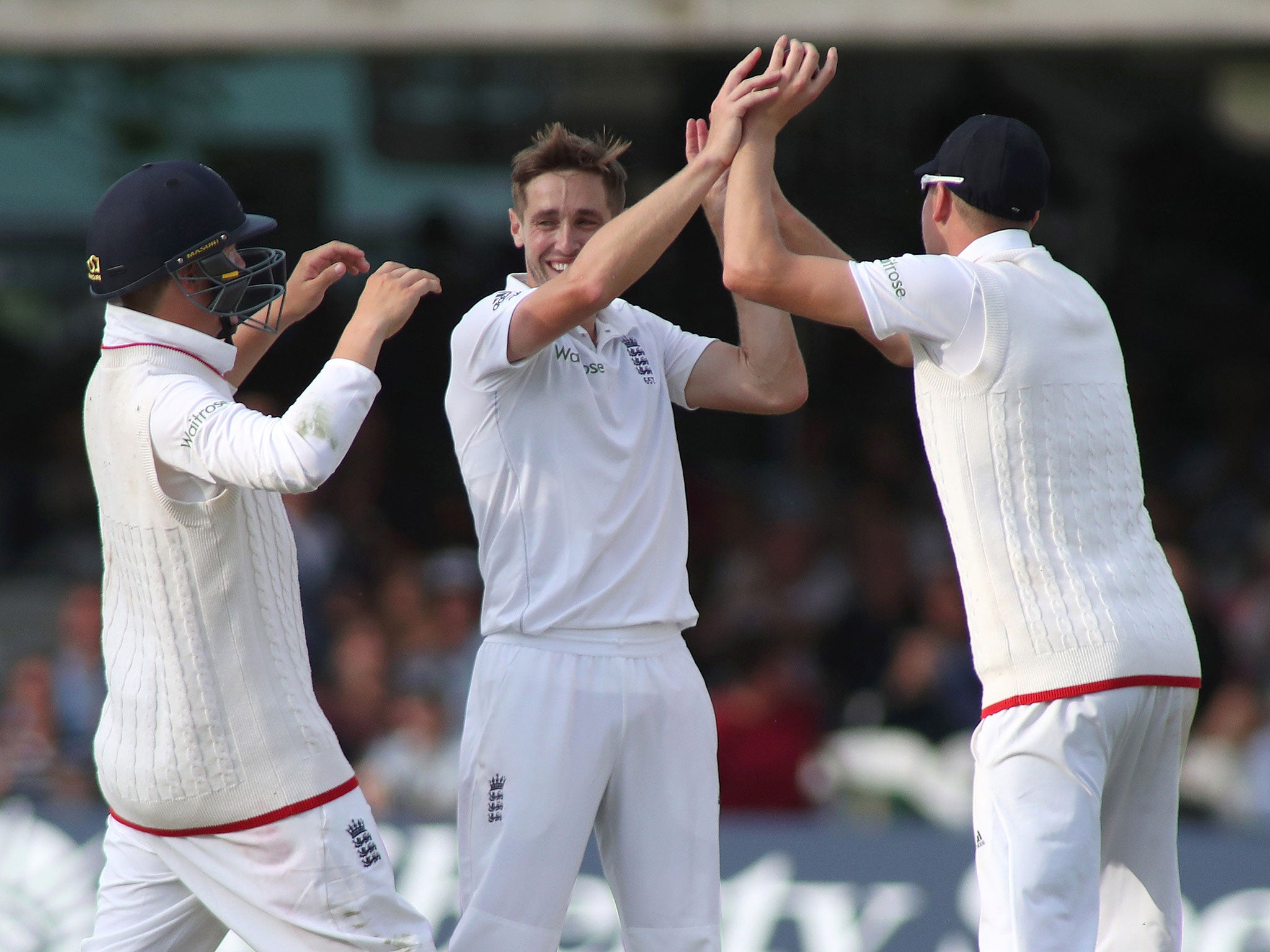 Chris Woakes took four wickets on day one of the first Test against Pakistan