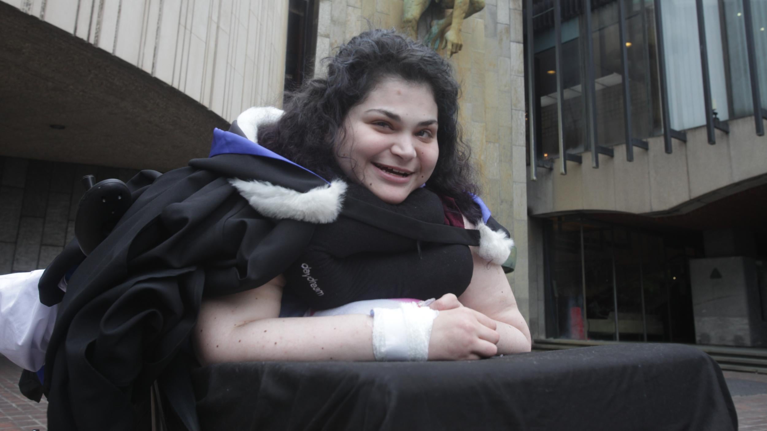 &#13;
Melanie Hartshorn, pictured, after the graduation ceremony &#13;