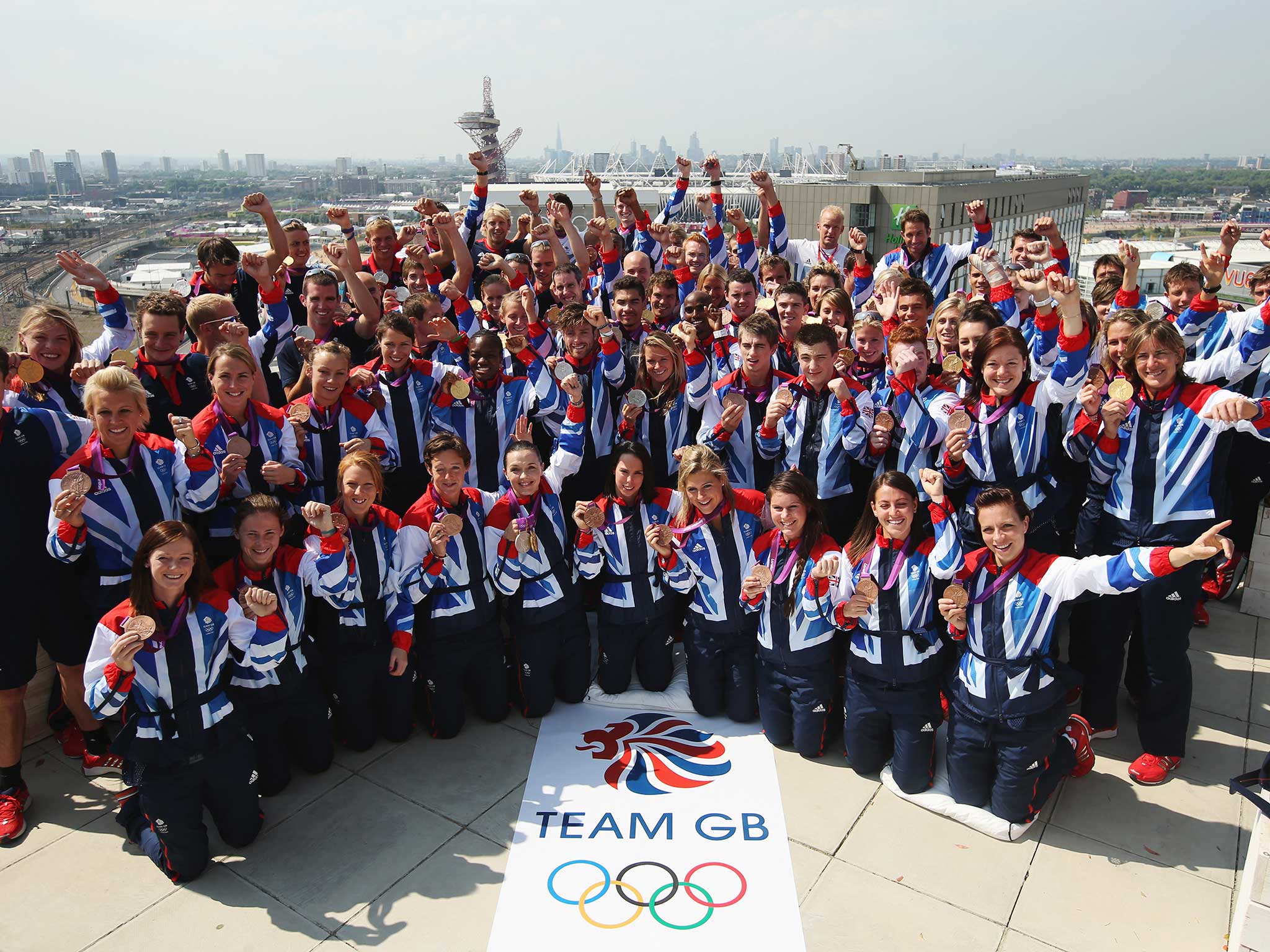 Team GB celebrate their medal haul in 2012