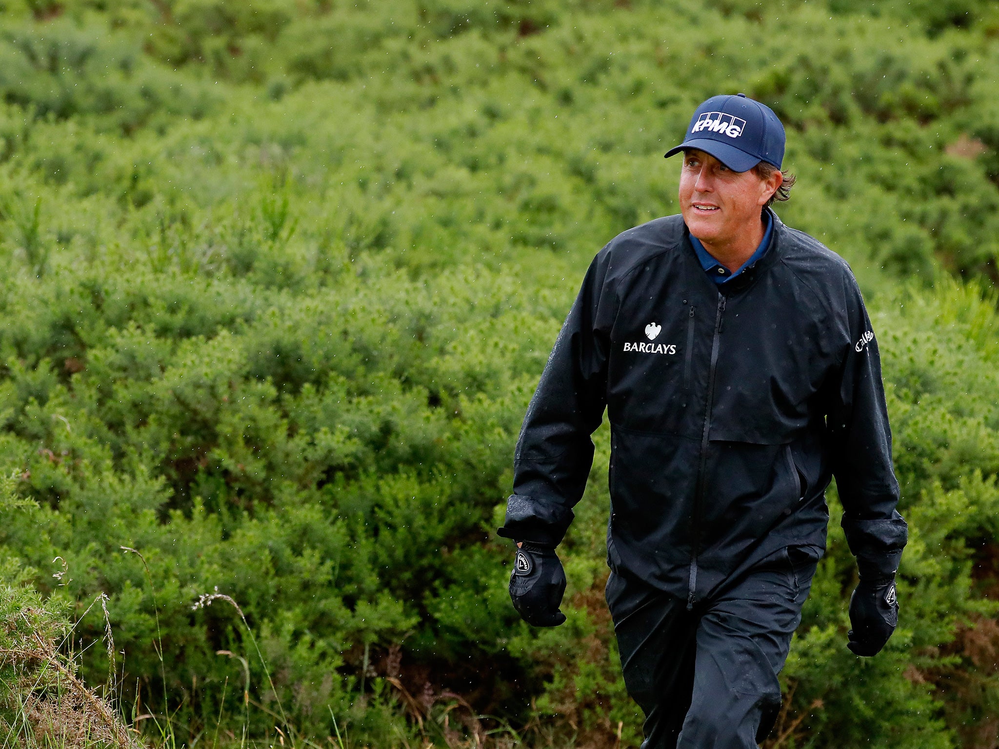 Mickelson on the 11th hole during Friday's session