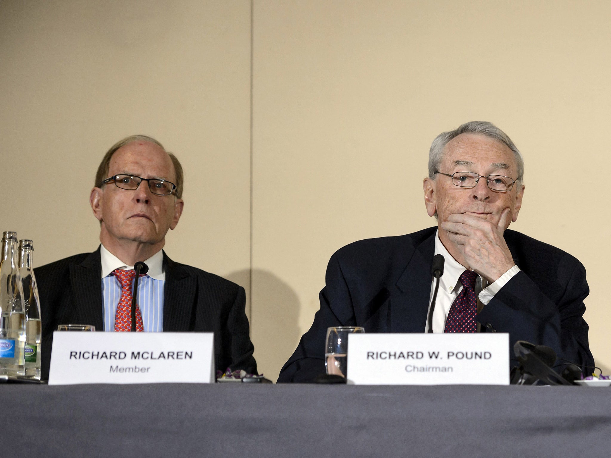 Richard McLaren (left) released a report to confirm state-sponsored doping at the 2014 Winter Olympics