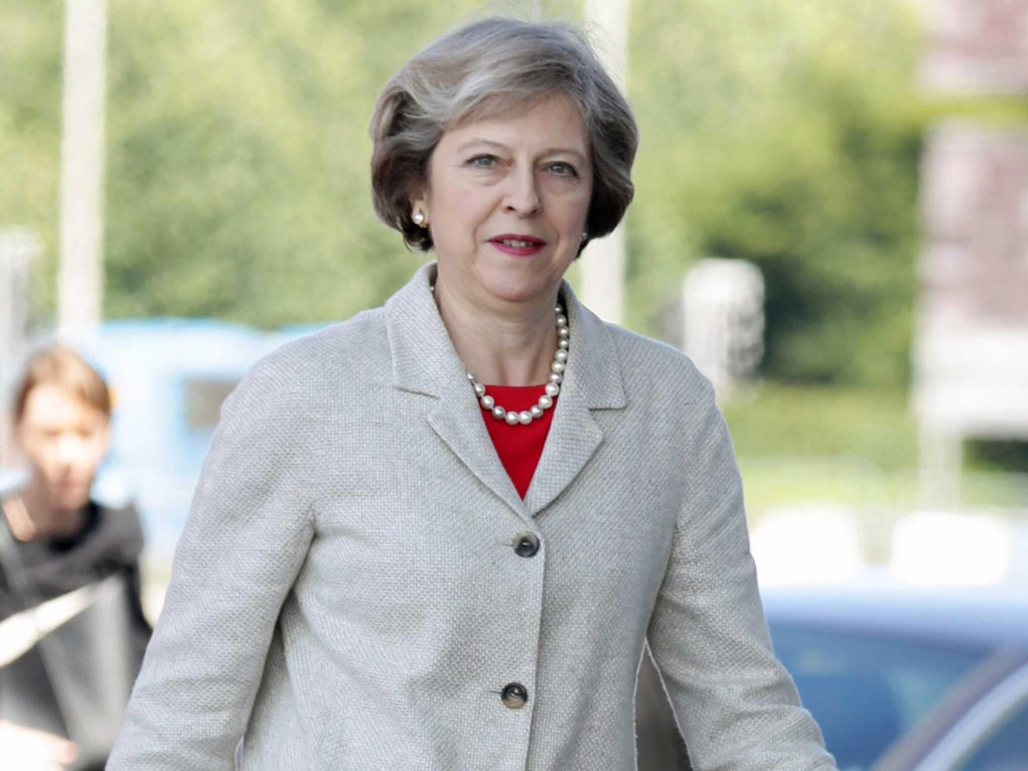 Prime Minister Theresa May arrives at the Senedd, the National Assembly for Wales building in Cardiff