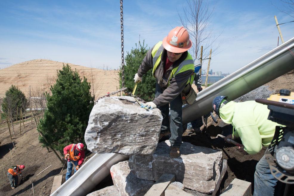 The new slides are part of a major redevelopment of the 170-acre island