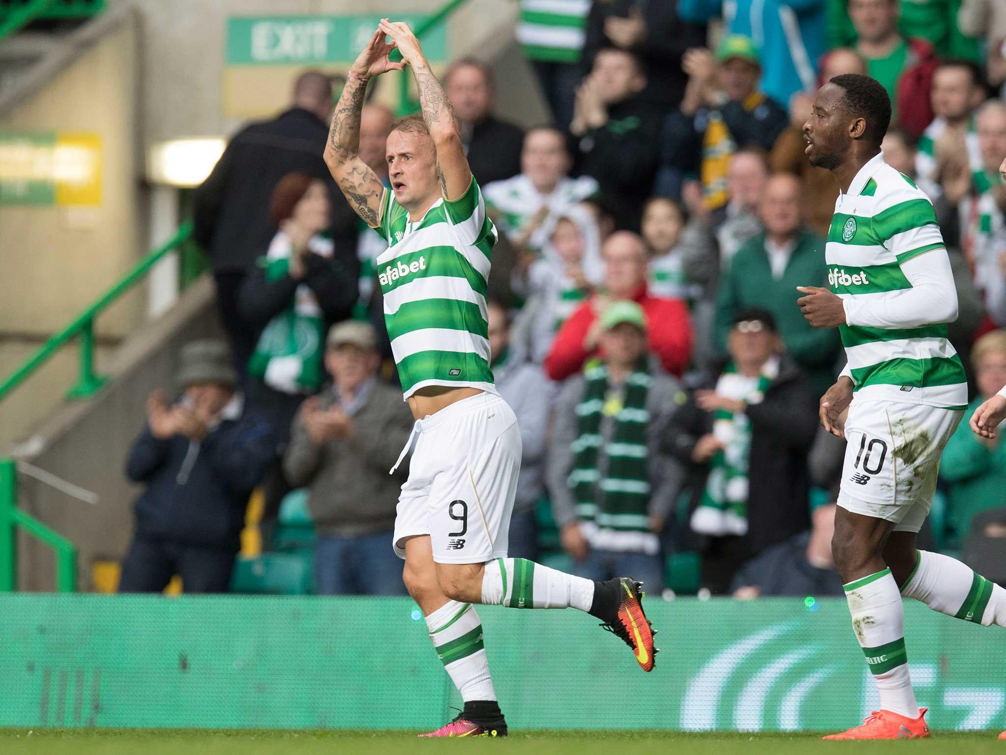 Leigh Griffiths celebrates his goal