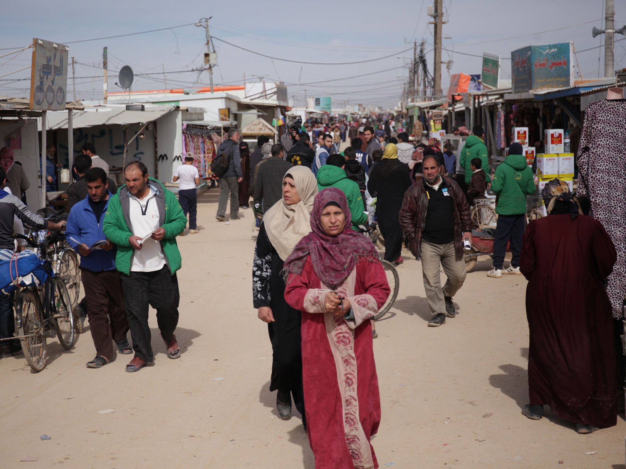 Zaatari's 'market street' is lined with shops and food stalls