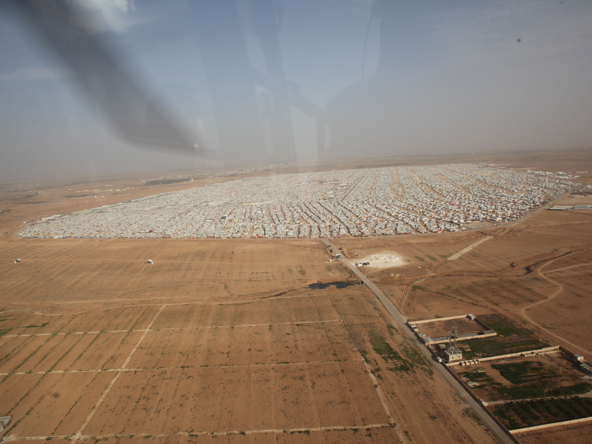 This aerial shot of the camp shows the scale - it is more of a town than a temporary settlement