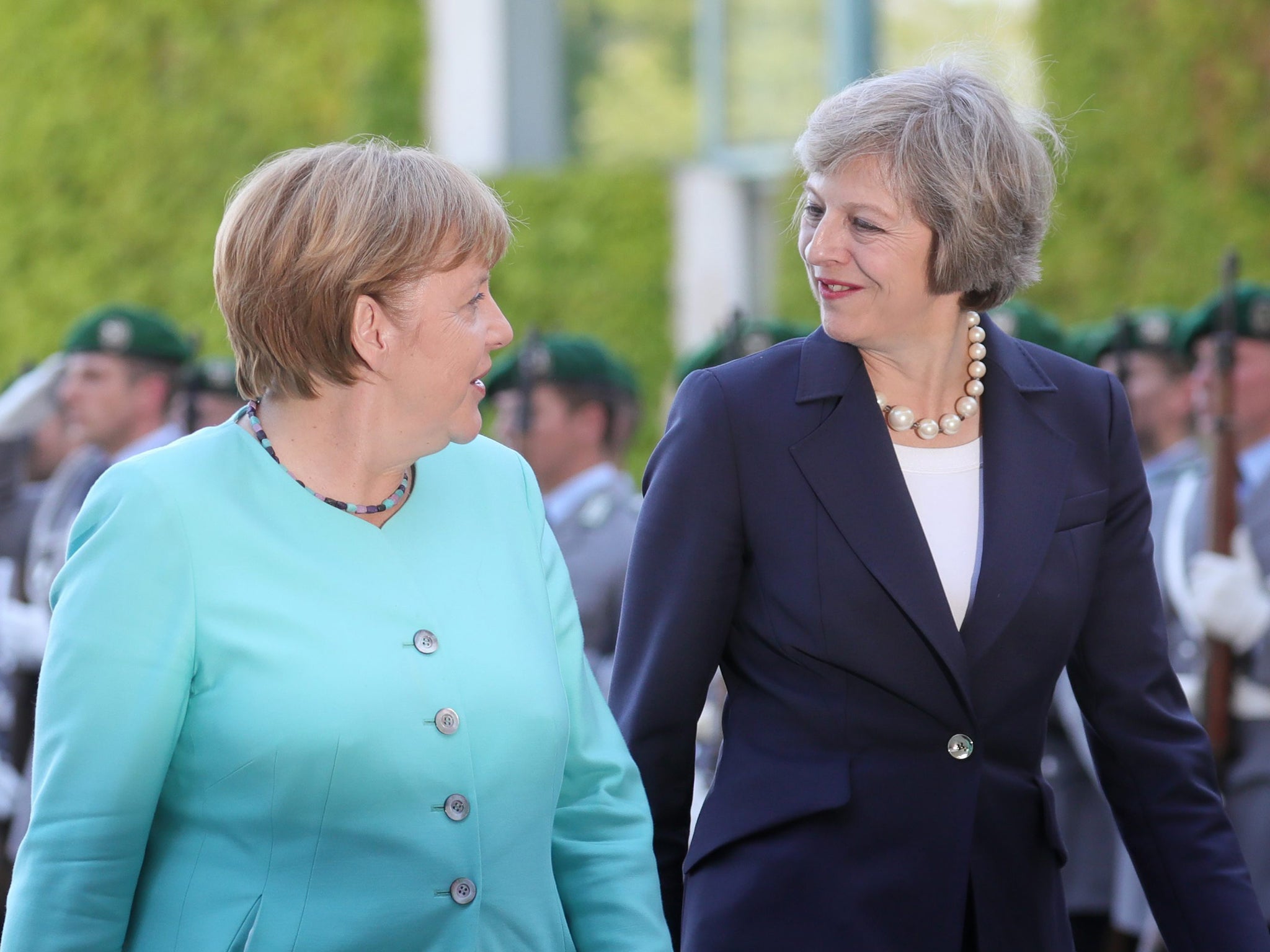 Angela Merkel and Theresa May meet in Berlin