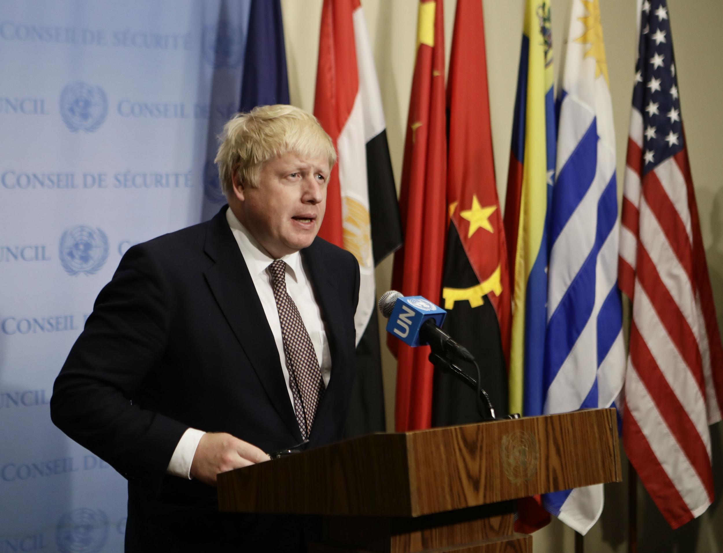 Foreign Secretary Boris Johnson