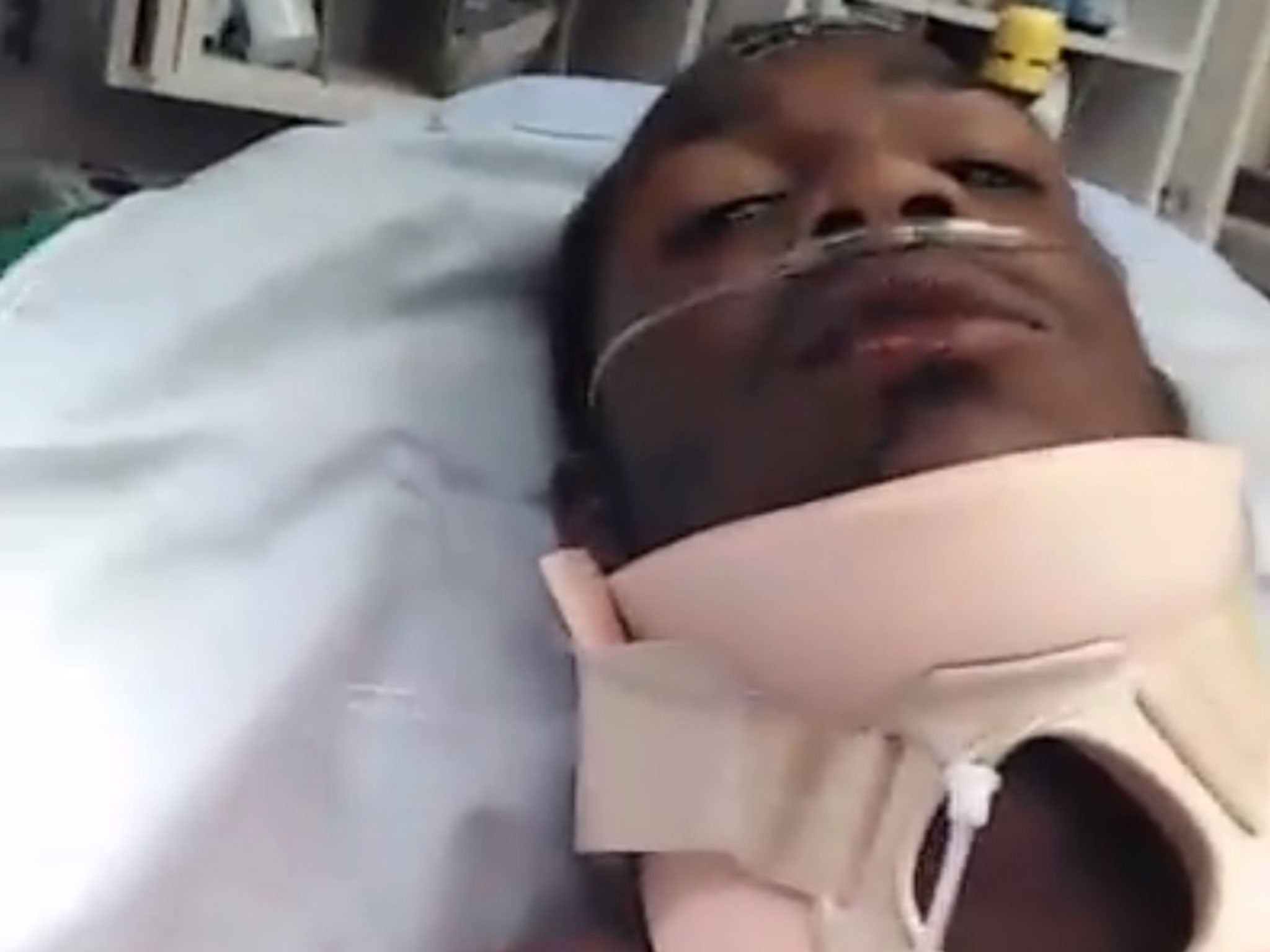 Timothy Settles posted Facebook live stream after apparently being shot, lying injured on a hospital bed