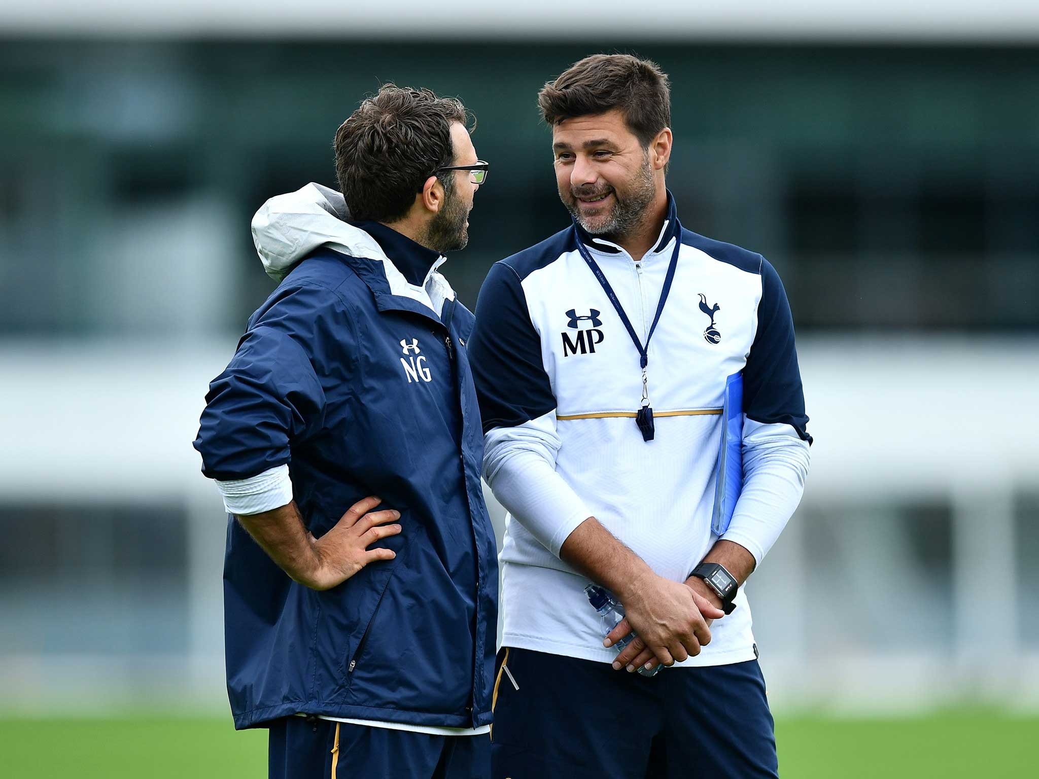 Mauricio Pochettino during pre-season training for Tottenham