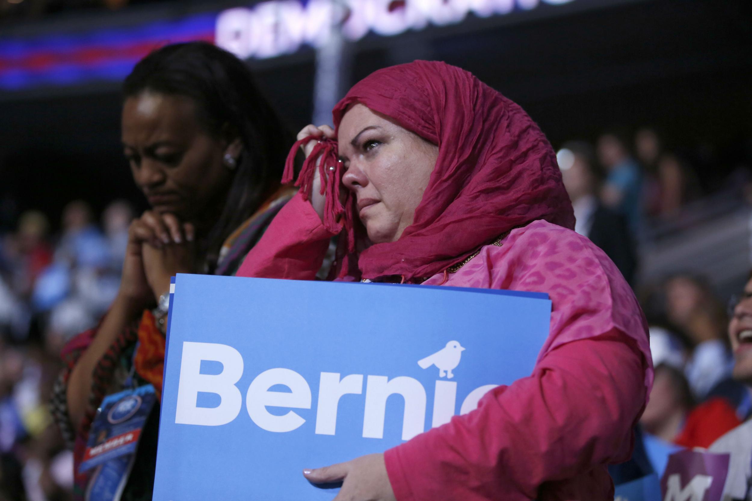 The speech brought people at the convention hall to their feet