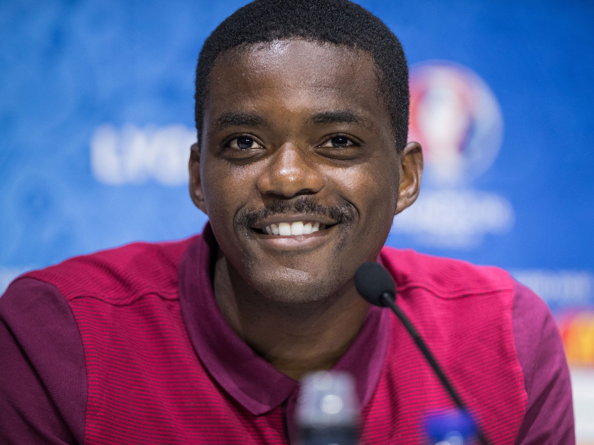 William Carvalho gives a press conference during Euro 2016