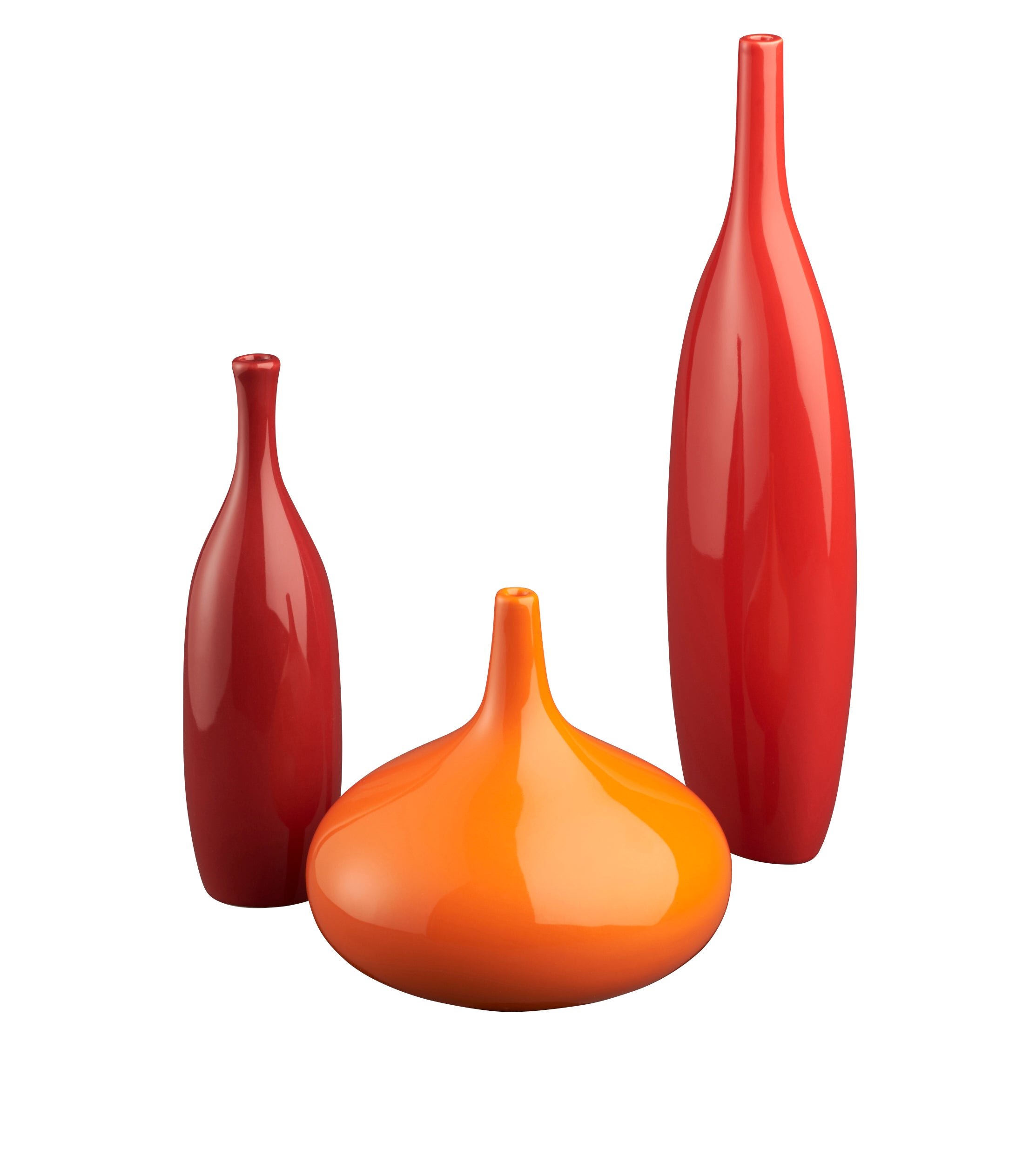 Ranging from orange-red to bright orange to burnt orange, these three stoneware vases inject an instant pop of Brazilian color whether they're used as pure decoration or to house some cut tropical leaves or blooms