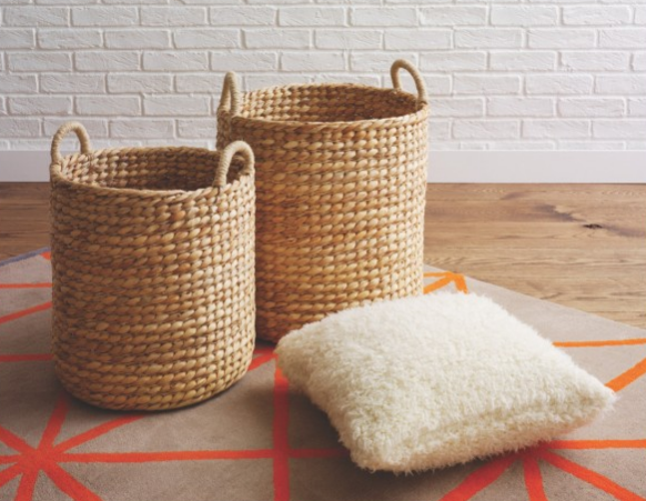 Woven water hyacinth storage basket, £30