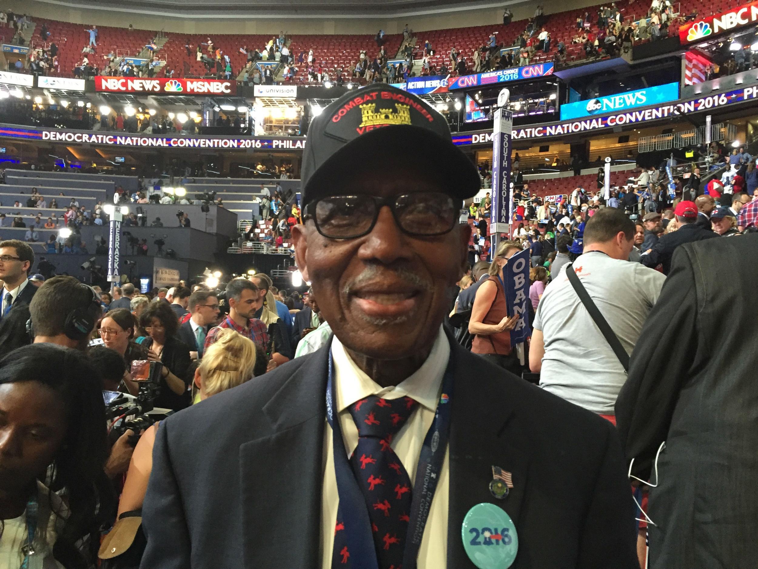 Richard Thompson, a military veteran who served in the Korean War, said he thought Mr Obama’s speech was 'super' (Andrew Buncombe )