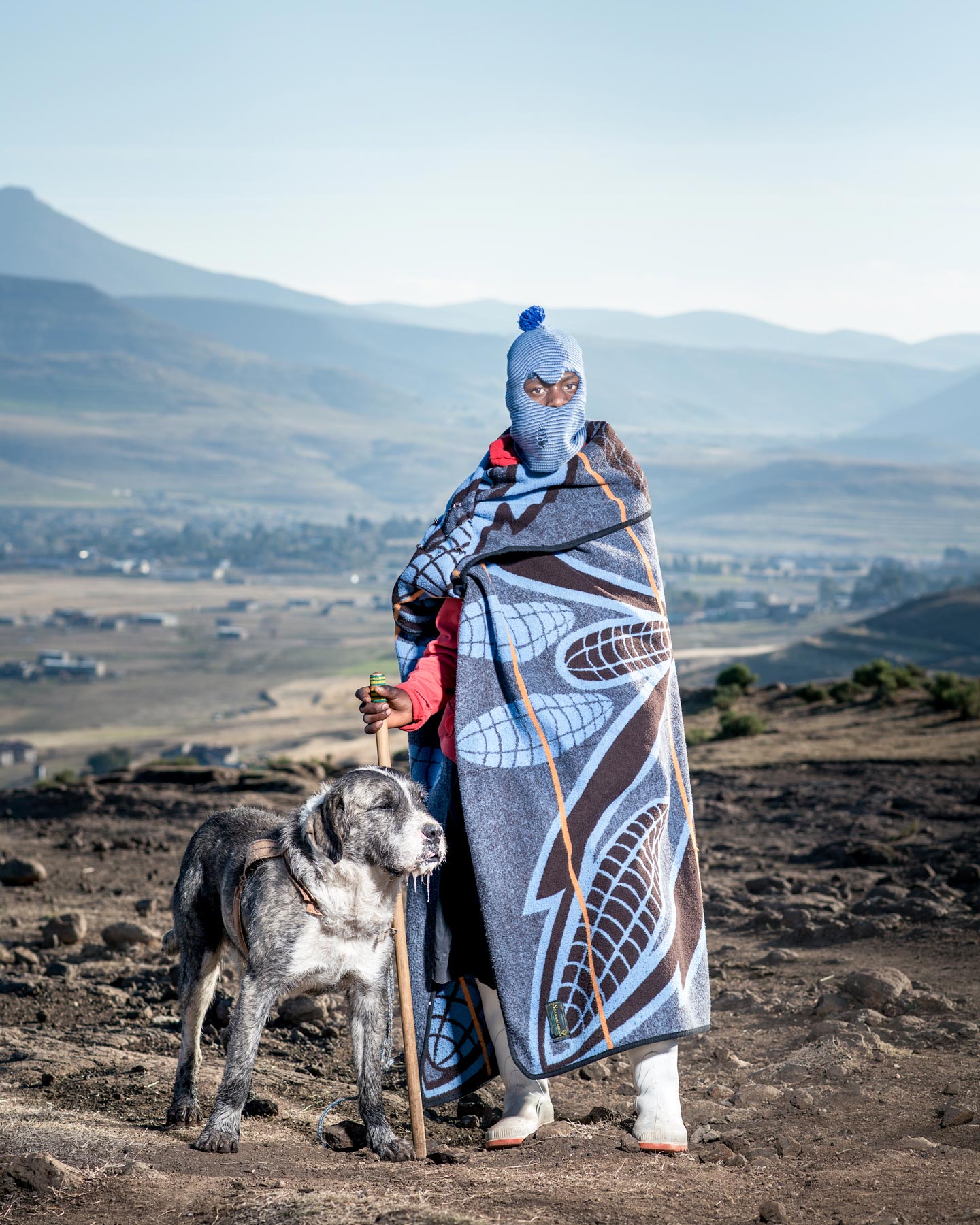 Thapelo moiloa with his dog Limo – Ha Salemore, Lesotho