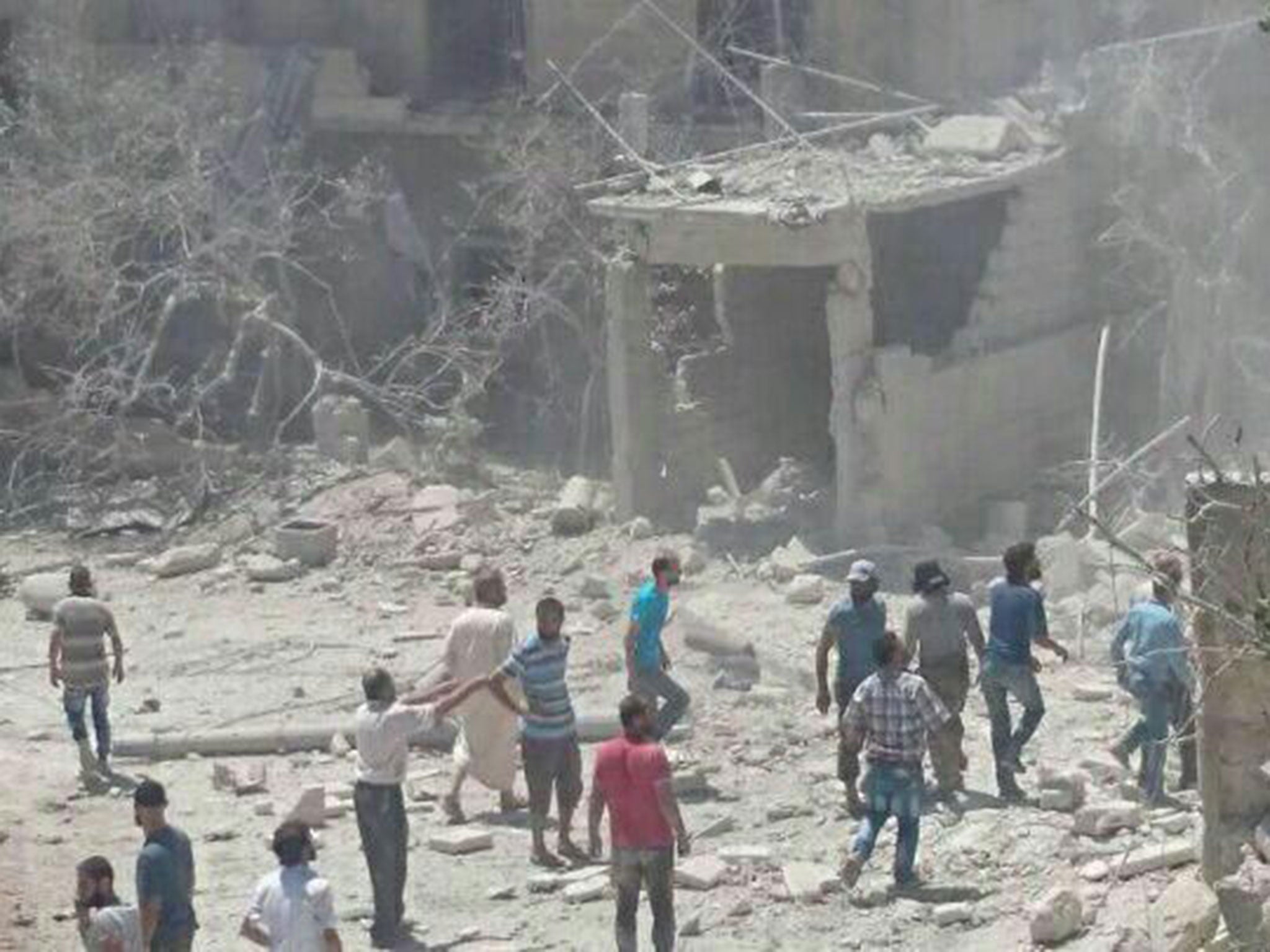 A maternity hospital in Idlib province that was damaged by an air strike on 29 July