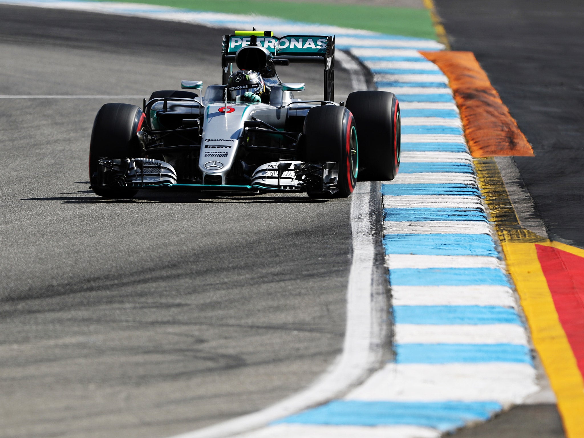 Nico Rosberg in action during qualifying for the German Grand Prix