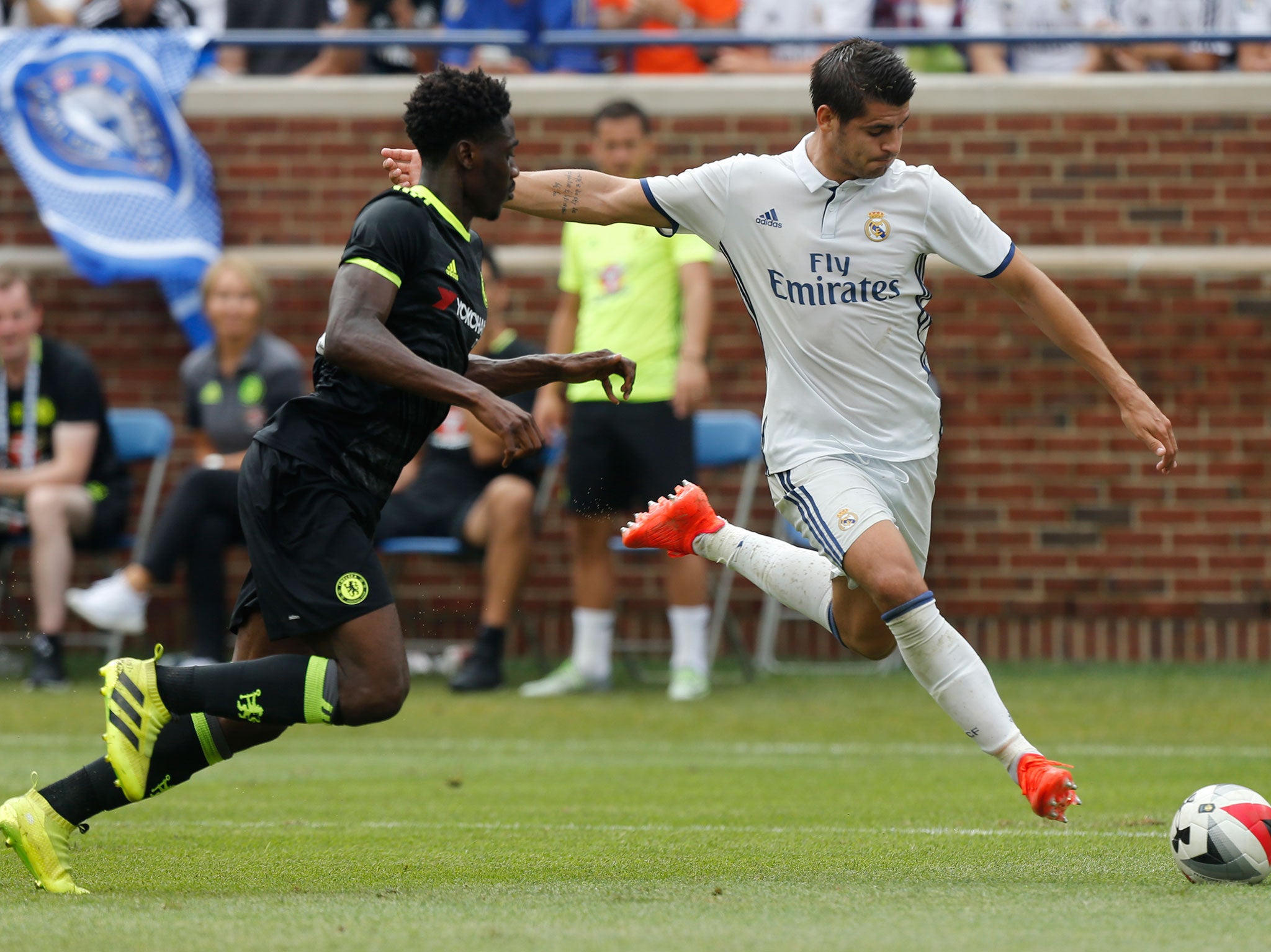 Alvaro Borja Morata Martin takes a shot on goal