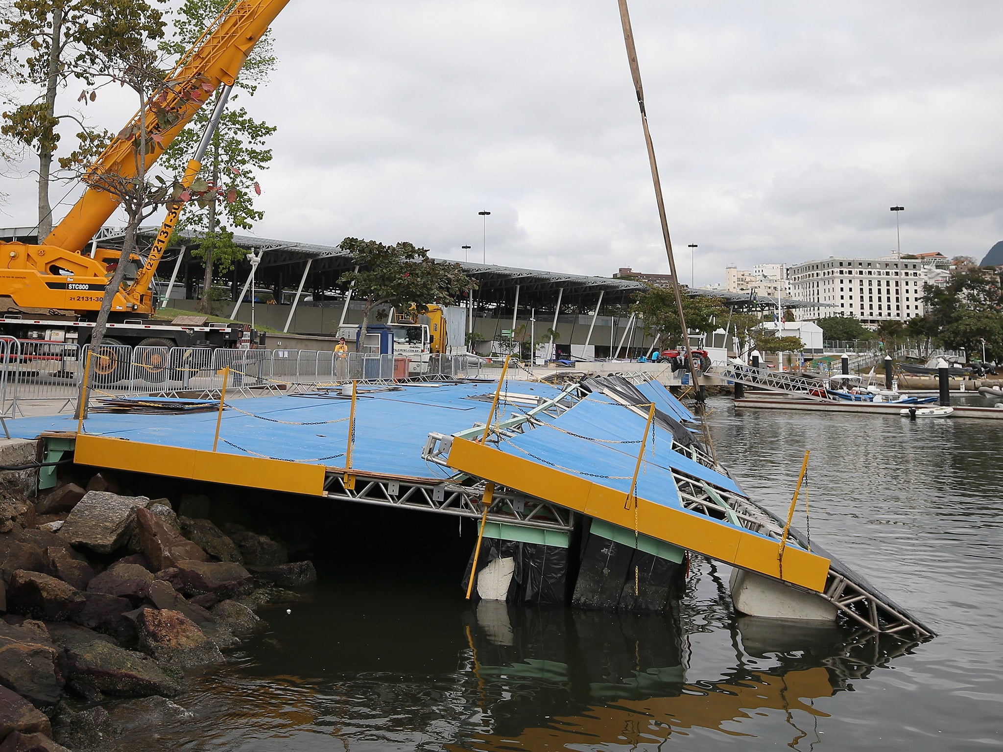 The main ramp of the sailing venue is expected to be repaired before the opening ceremony on Friday