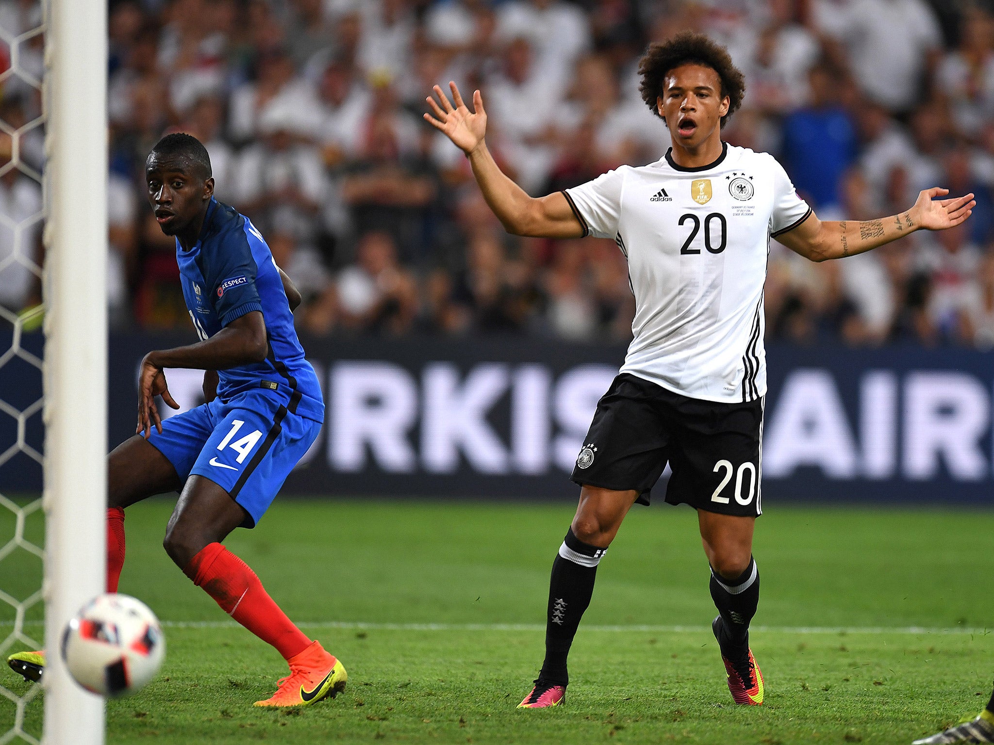 Leroy Sane has arrived in Manchester ahead of a medical with City