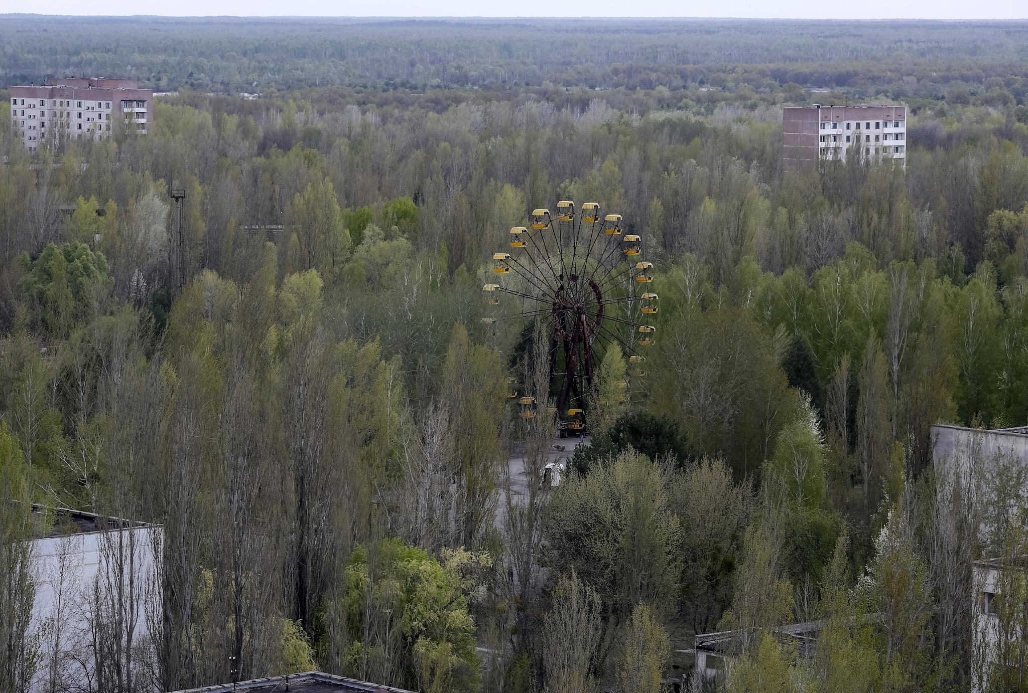 The abandoned city of Pripyat, near the site of the Chernobyl nuclear plant in Ukraine