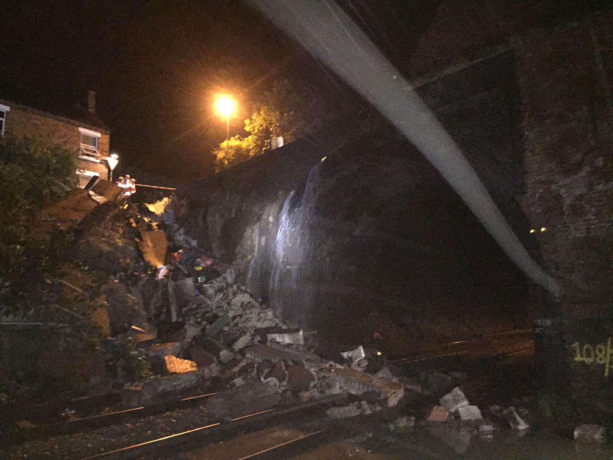 Network Rail handout photo of the partial bridge Barrow upon Soar, near Loughborough in Leicestershire