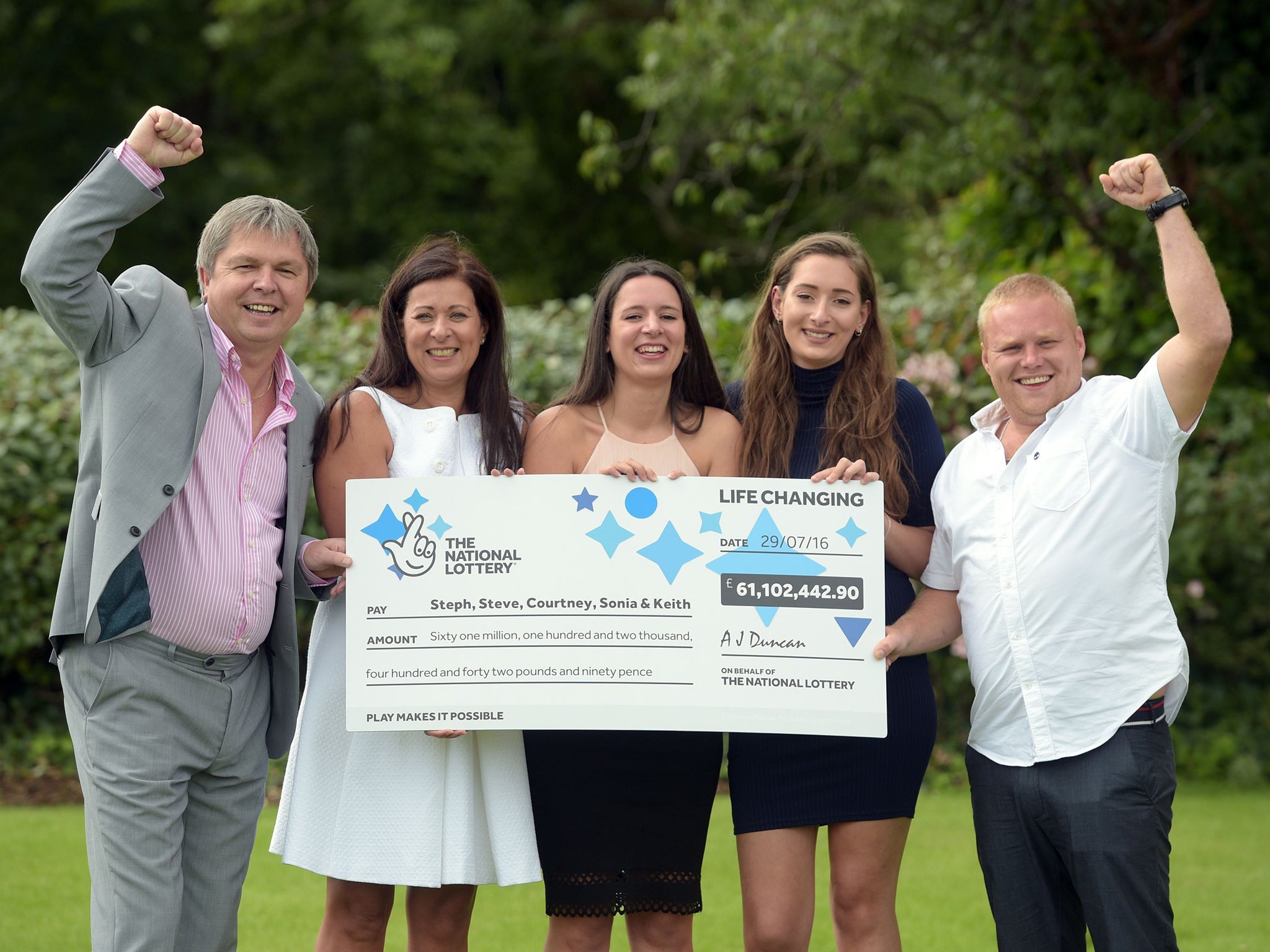 Members of the Davies family (from the left) Keith Reynolds, Sonia Davies, Stephanie Davies, Courtney Davies and Steve Powell