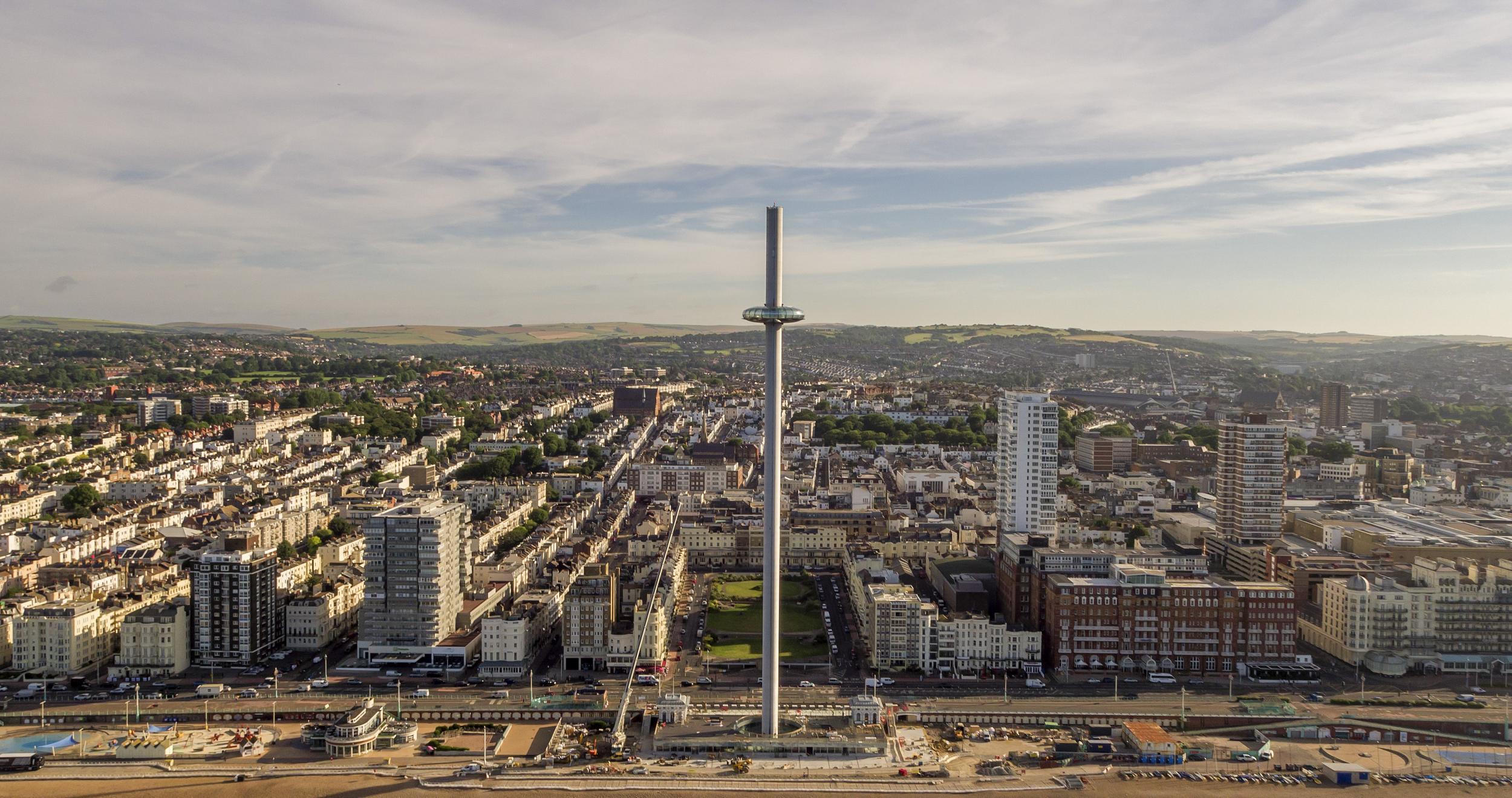 The British Airways i360 in Brighton is the world's tallest moving observation tower