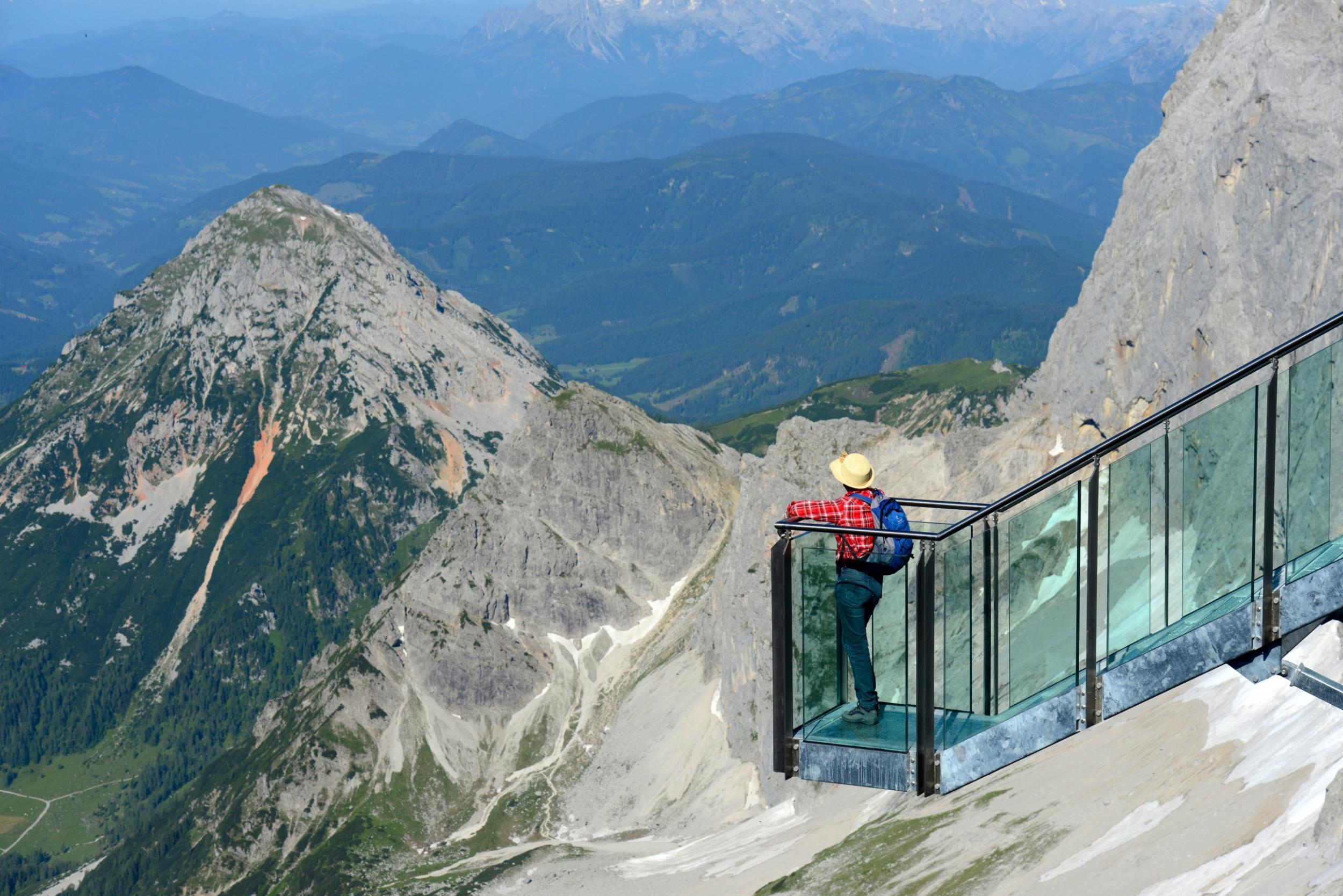 A glass staircase in Austria dares you to descend into the abyss