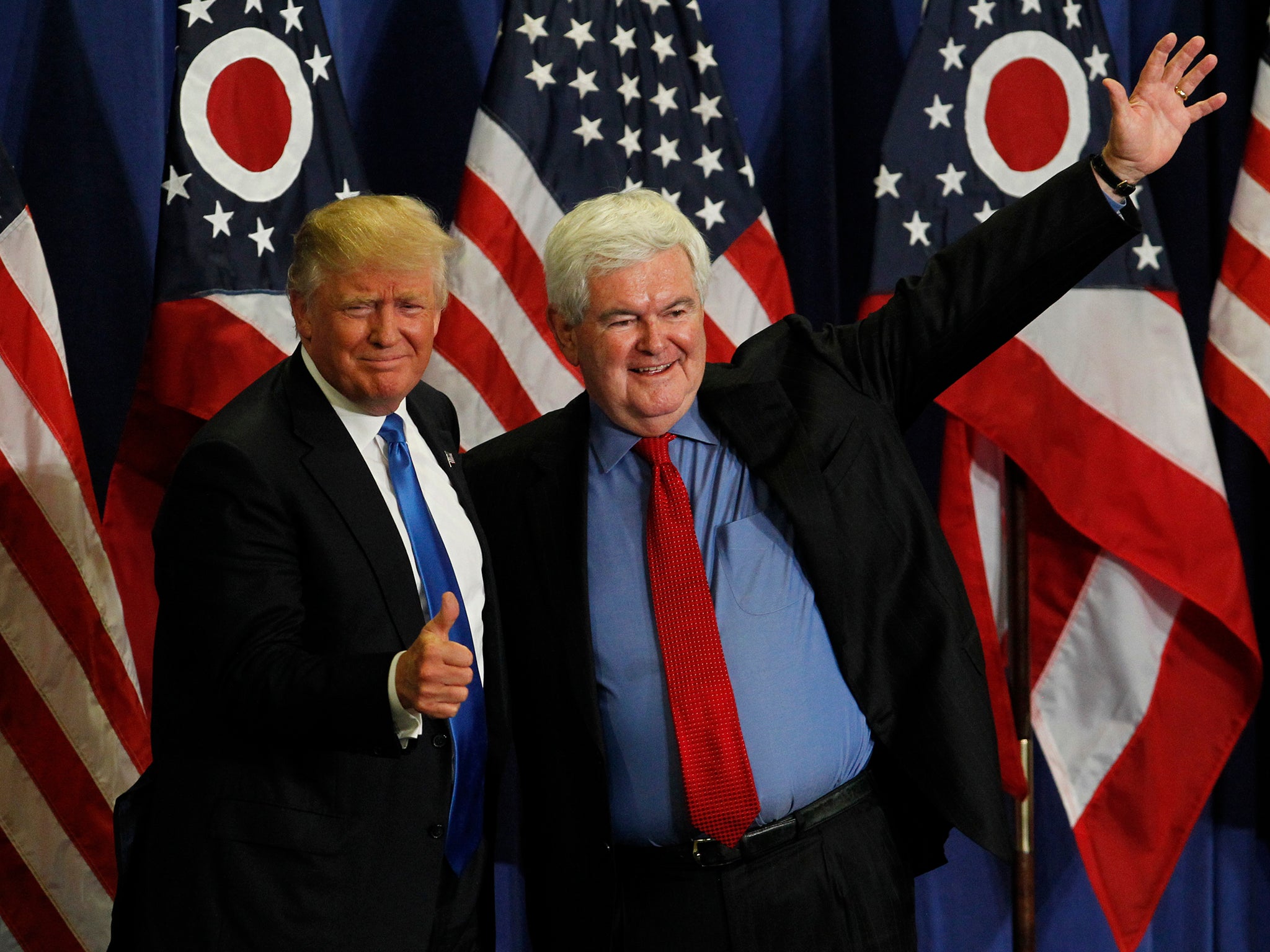 Donald Trump with Newt Gingrich