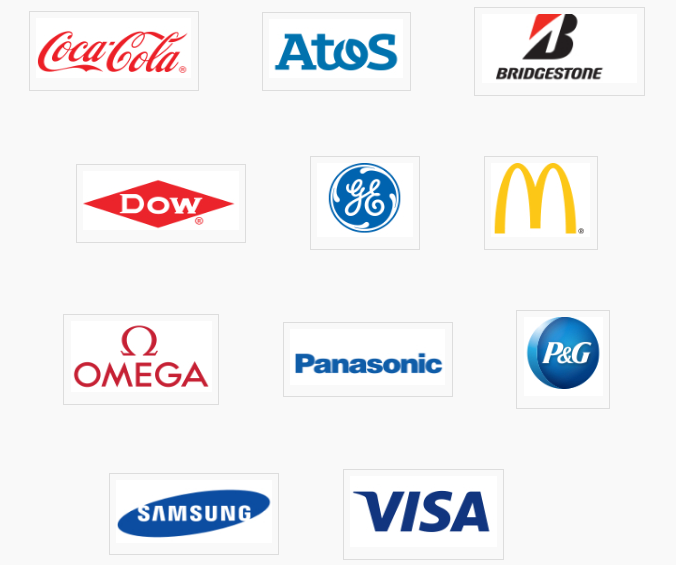 The IOC’s top level sponsors: Each of the multinationals will shell out up to half a billion dollars on the event