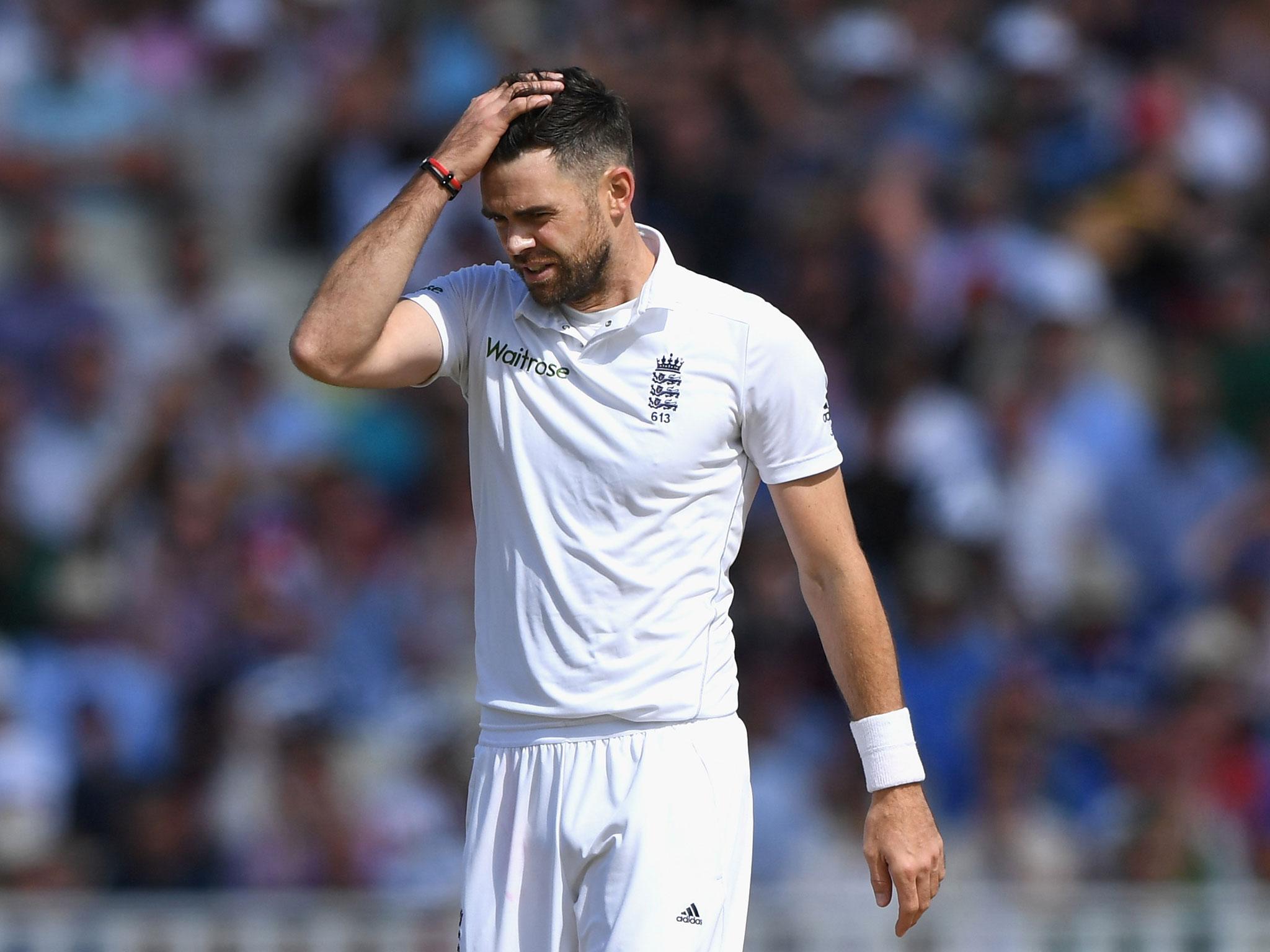 James Anderson suffered a frustrating day leading England's atrack