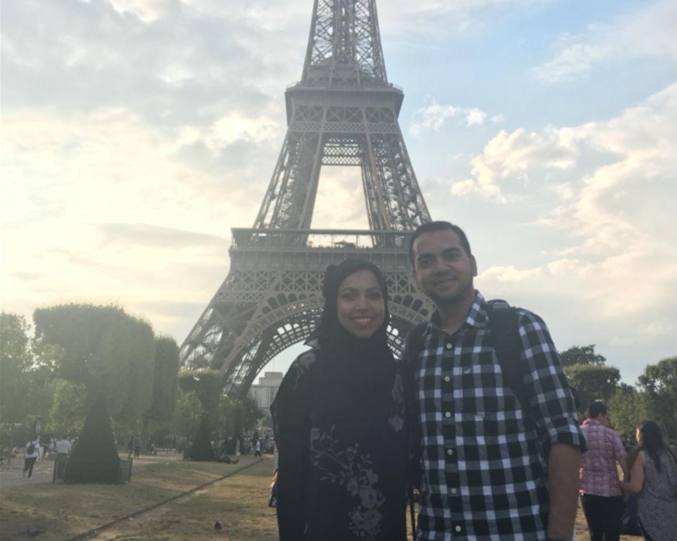 The couple enjoyed their holiday seeing the sights in Paris