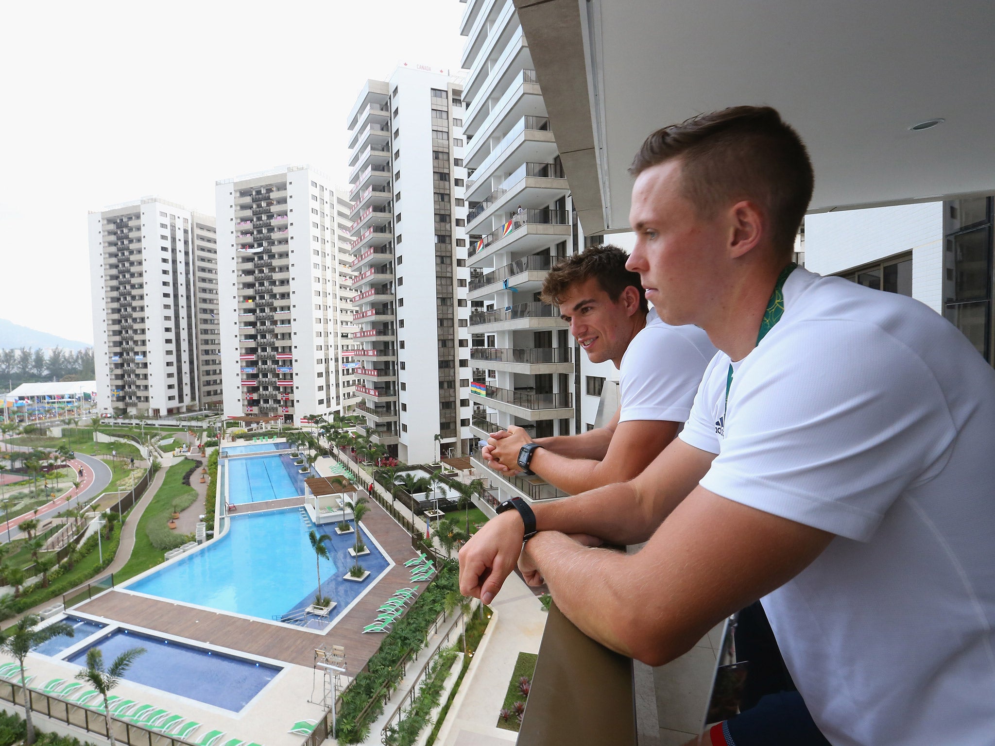 Joe Clarke looks out over the Olympic Village in Rio