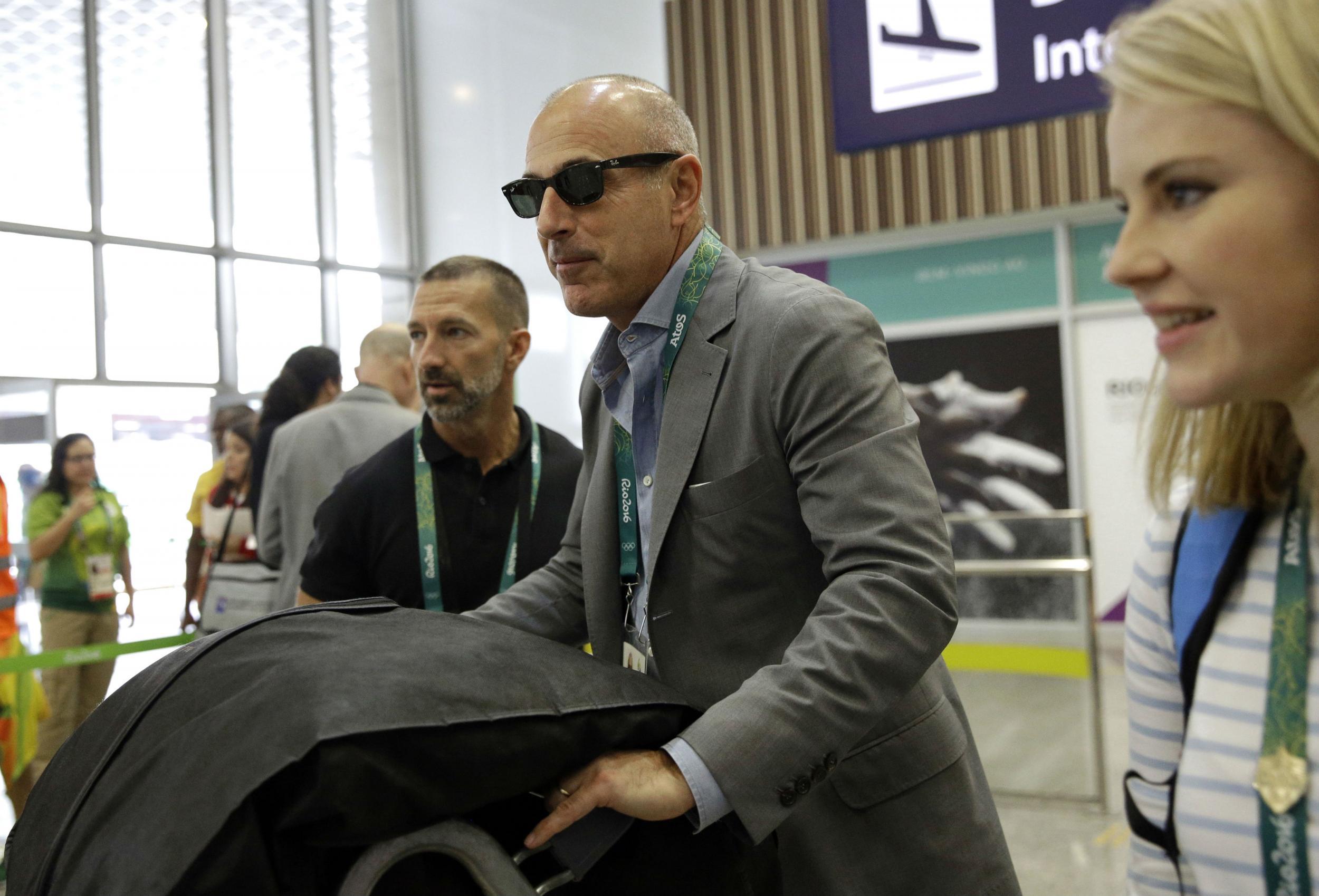 Matt Lauer of NBC arriving in Rio